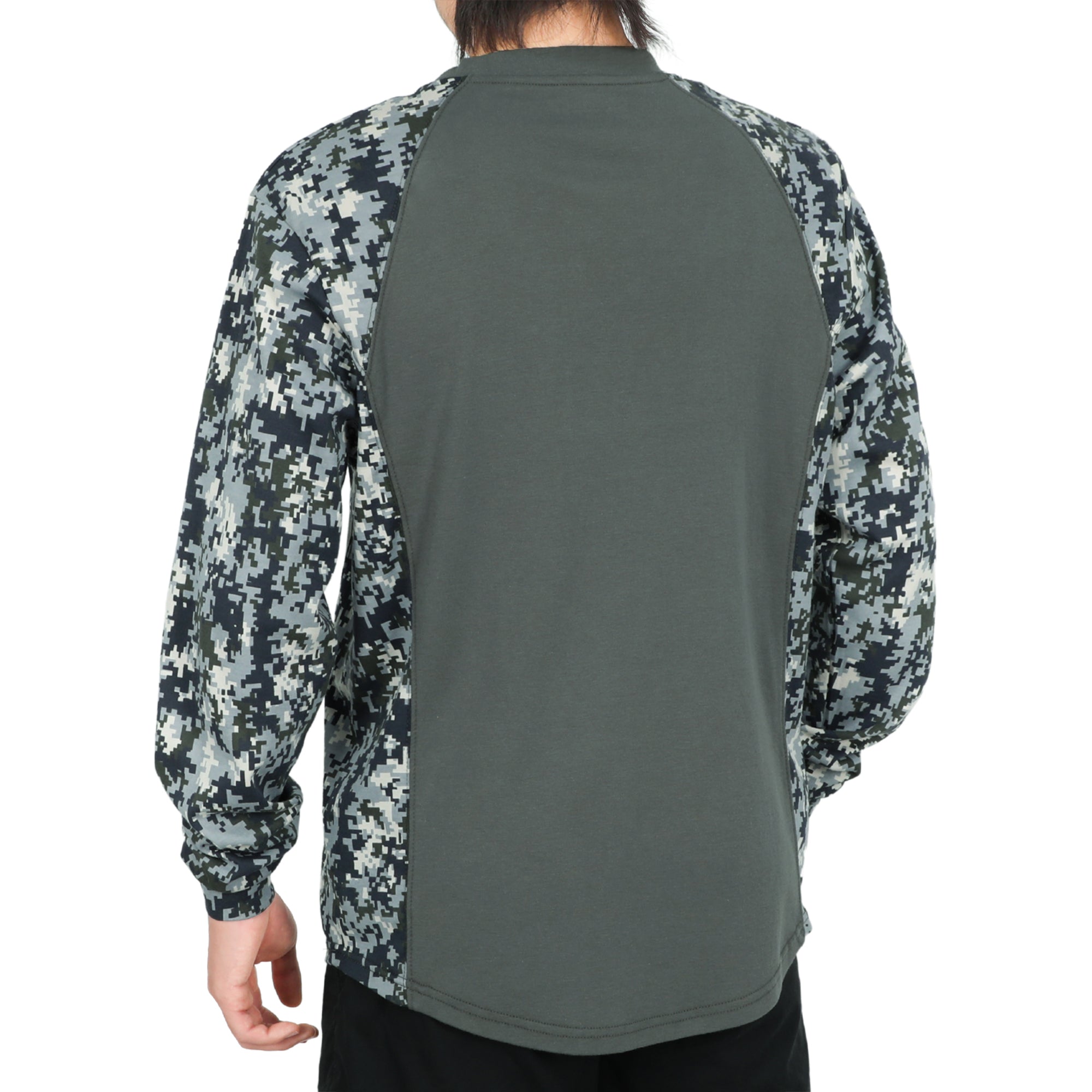 5.5oz Lightweight Crewneck Camo Two-Tone Melt Pocket FR Long Sleeve Welding T-Shirt-4408C