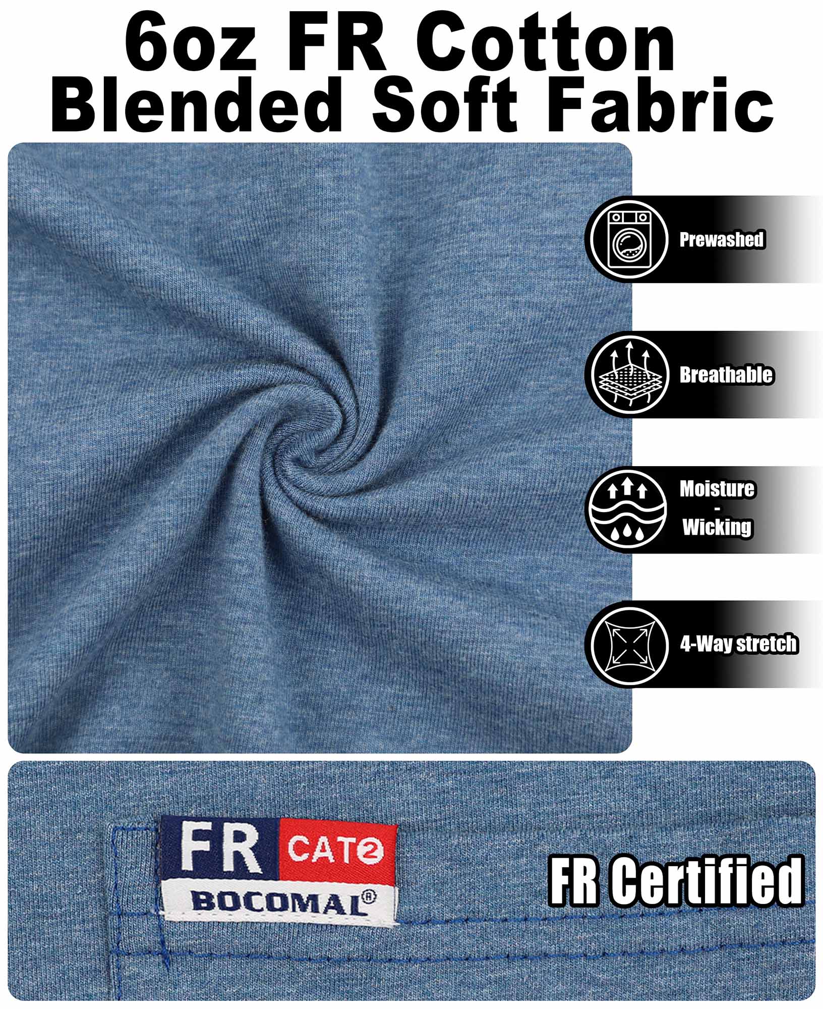 6OZ Henley Bird's-Eye Breathable Vented Mesh FR Tee-B535