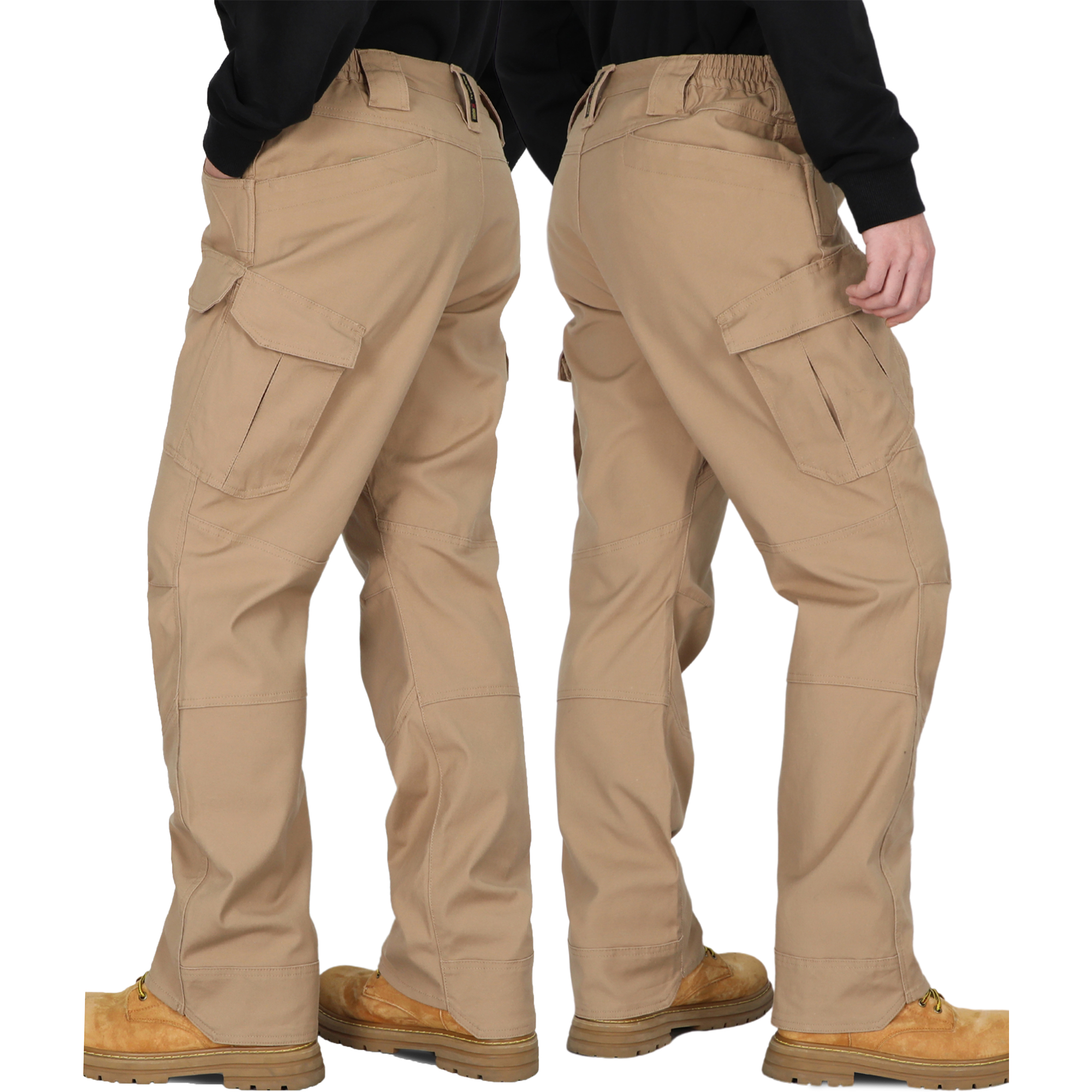 8.5OZ Cargo Pockets Dura-Stretch Rip-Stop Soft Canvas FR Reinforced Work Pants-8432