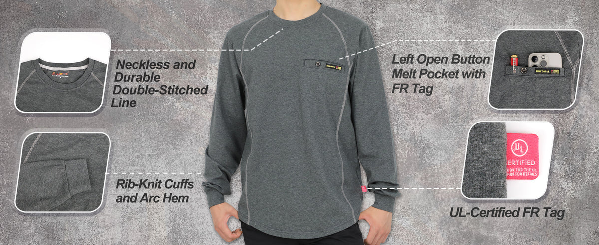 6OZ FR Mid-weight Melt Pocket Crew Neck T-shirts-4422