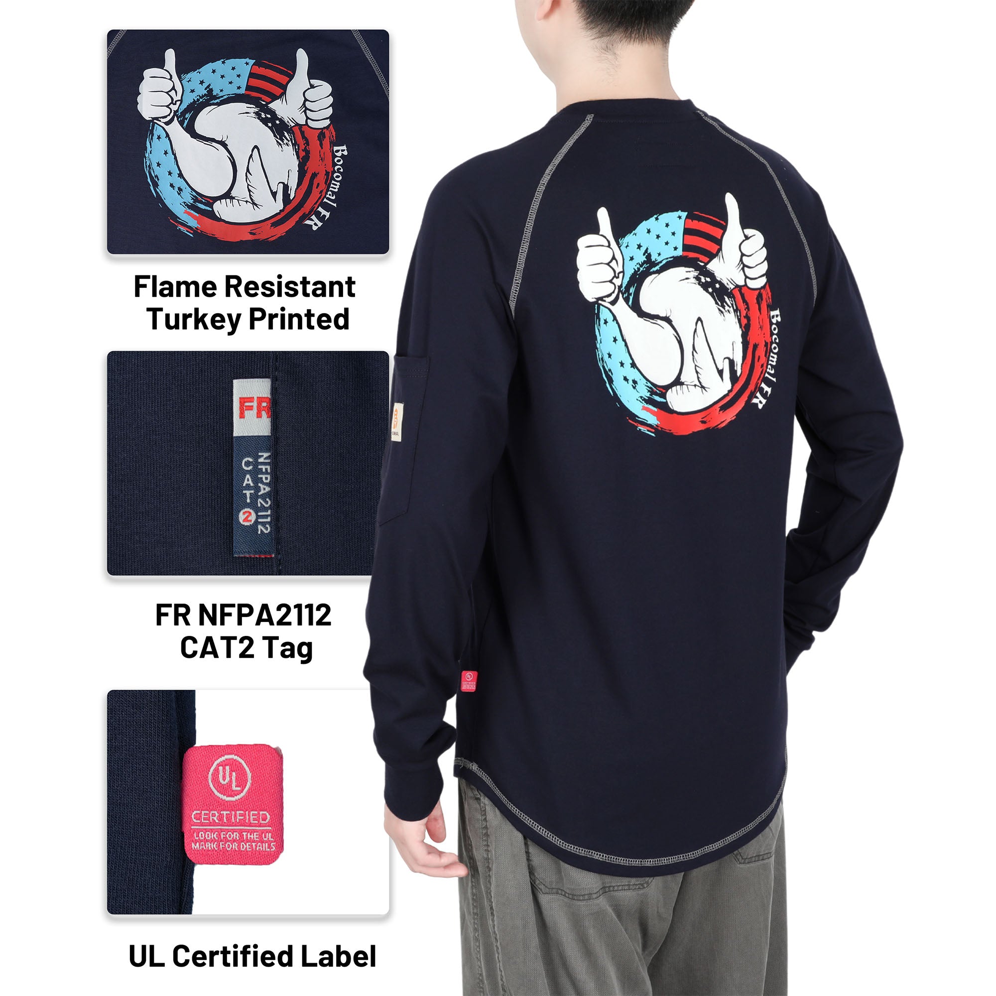 Printed Series Flame Resistant NFPA2112 CAT2 Work T-Shirt/Hoodies(Final Sale)