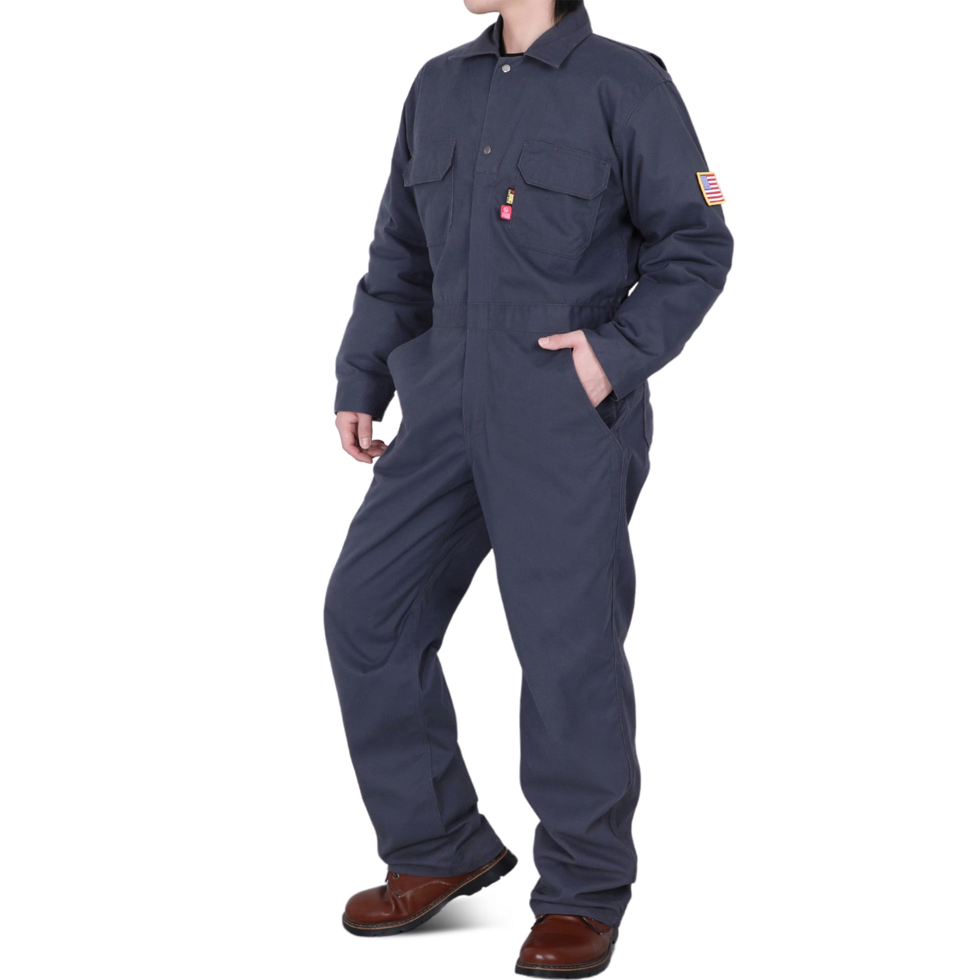 7.5oz Cotton Twill Flame Resistant Fire Retardant Work Coverall - 2401