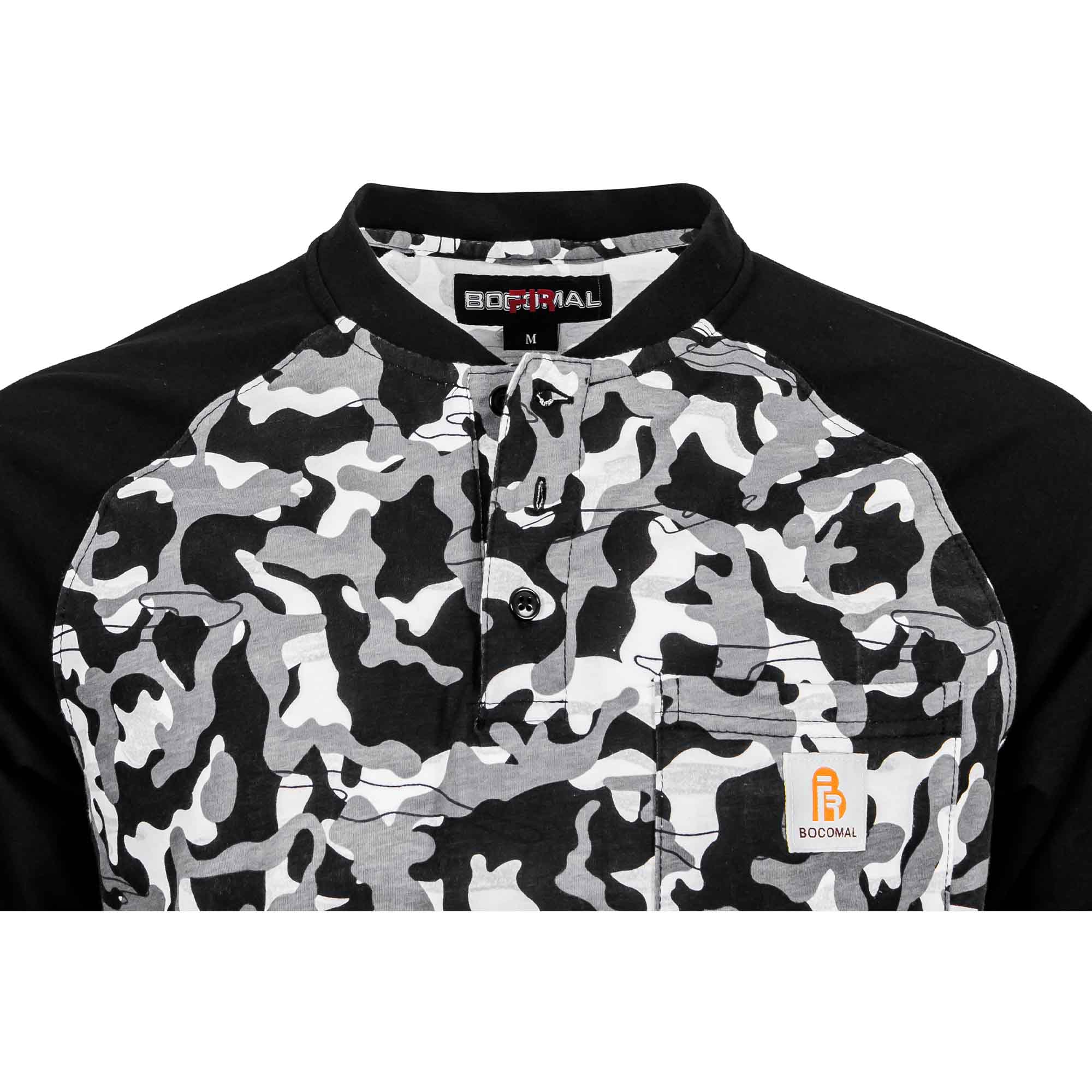 6OZ Button Pullover T-Shirt/New Camouflage-5724