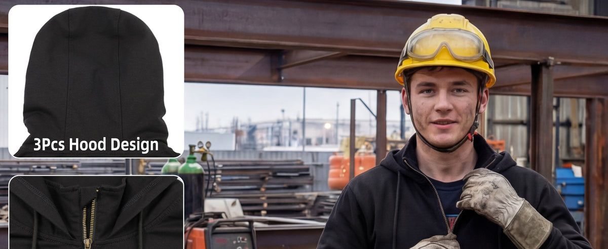 7.5oz Lightweight 1/4 Quarter Zipper Water/Stain Repellent FR Hooded Sweatshirts -4513