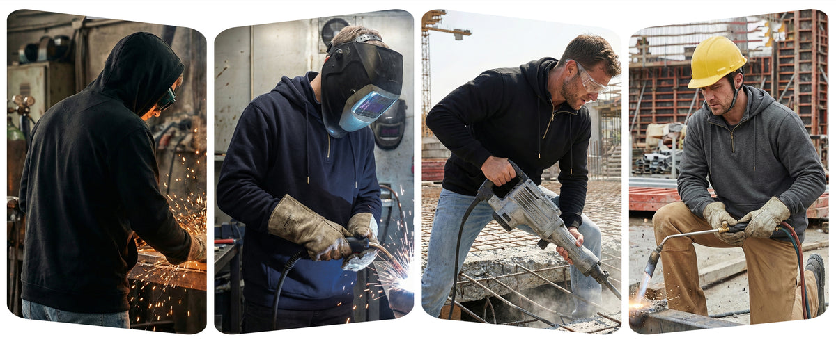 7.5oz Lightweight 1/4 Quarter Zipper Water/Stain Repellent FR Hooded Sweatshirts -4513