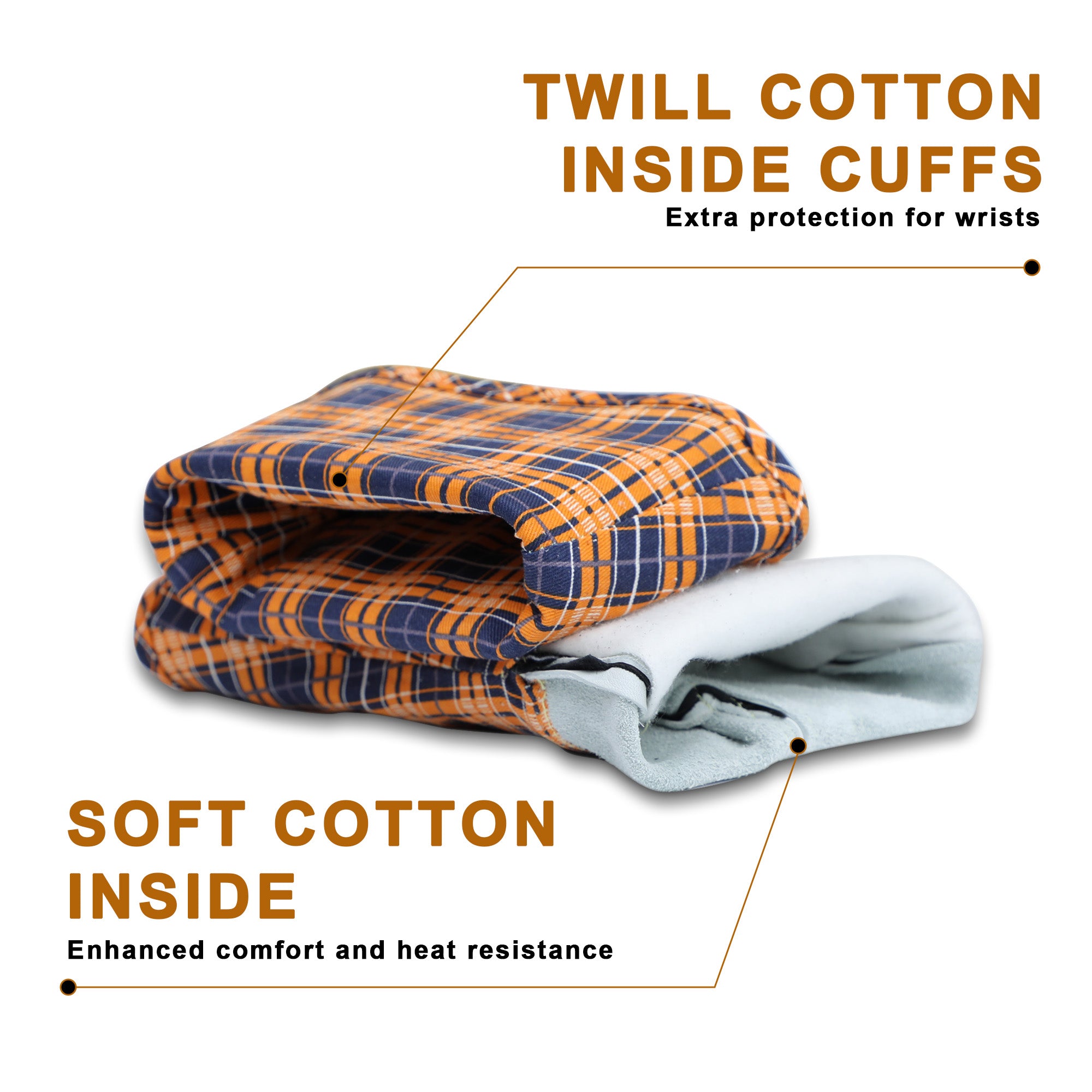 Classic Welding Gloves,Grain Leather Multi Tasks,14" Lined Leather Mig/Stick Gloves, Kevlar Stitching-0101/0201