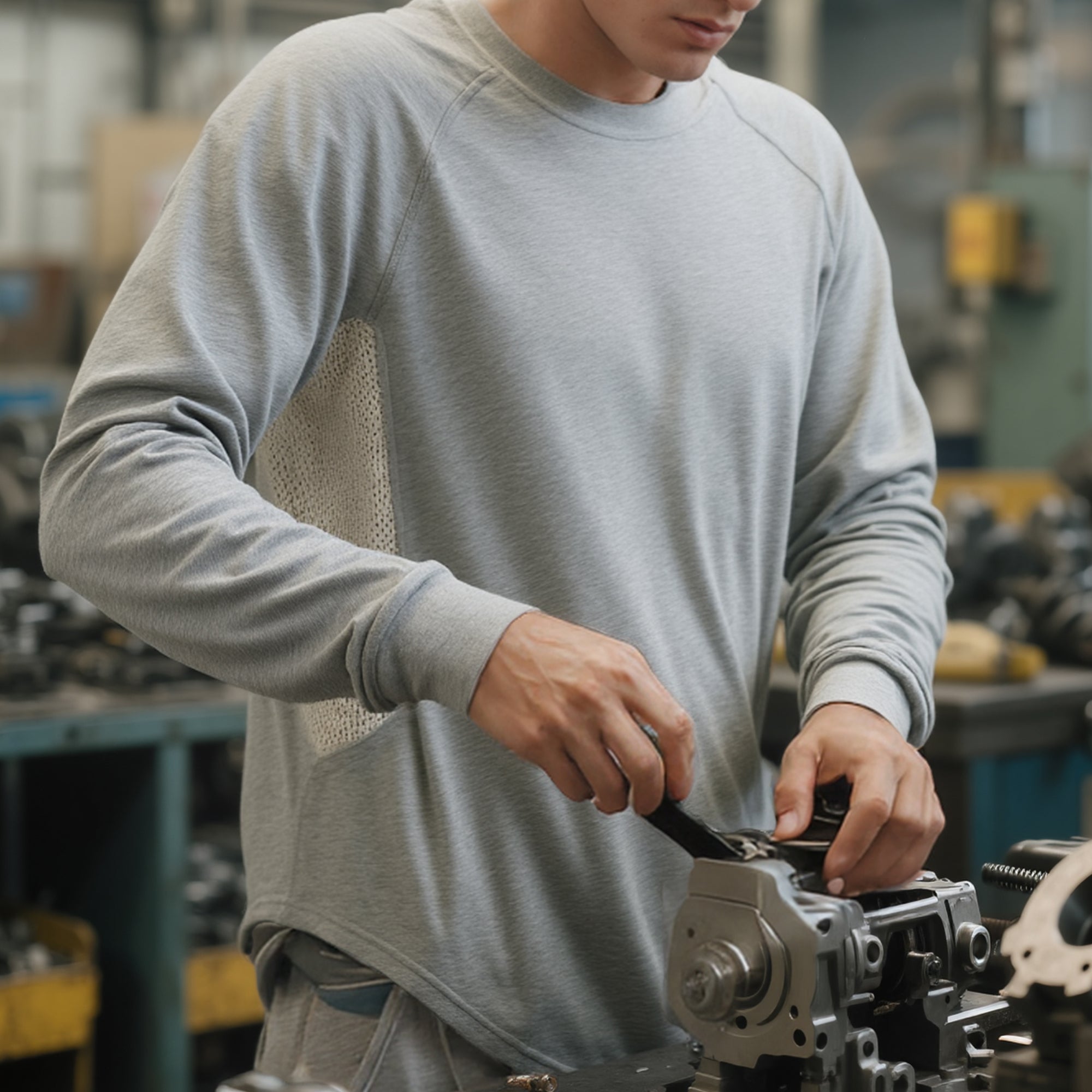 4.5OZ Vented Mesh Loose Fit EX Lightweight Flame Resistant Crew Neck T-Shirts-9717