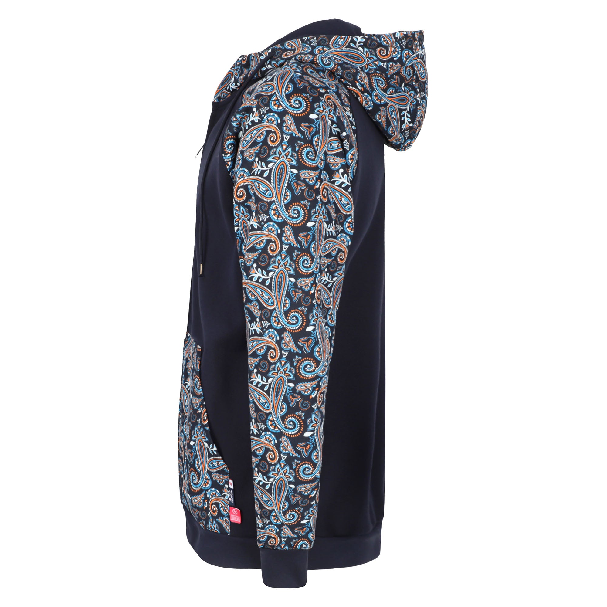 10.5oz Cotton Fleece Paisley Printed Zipper Front Flame Resistant Hooded Sweatshirts -9909P