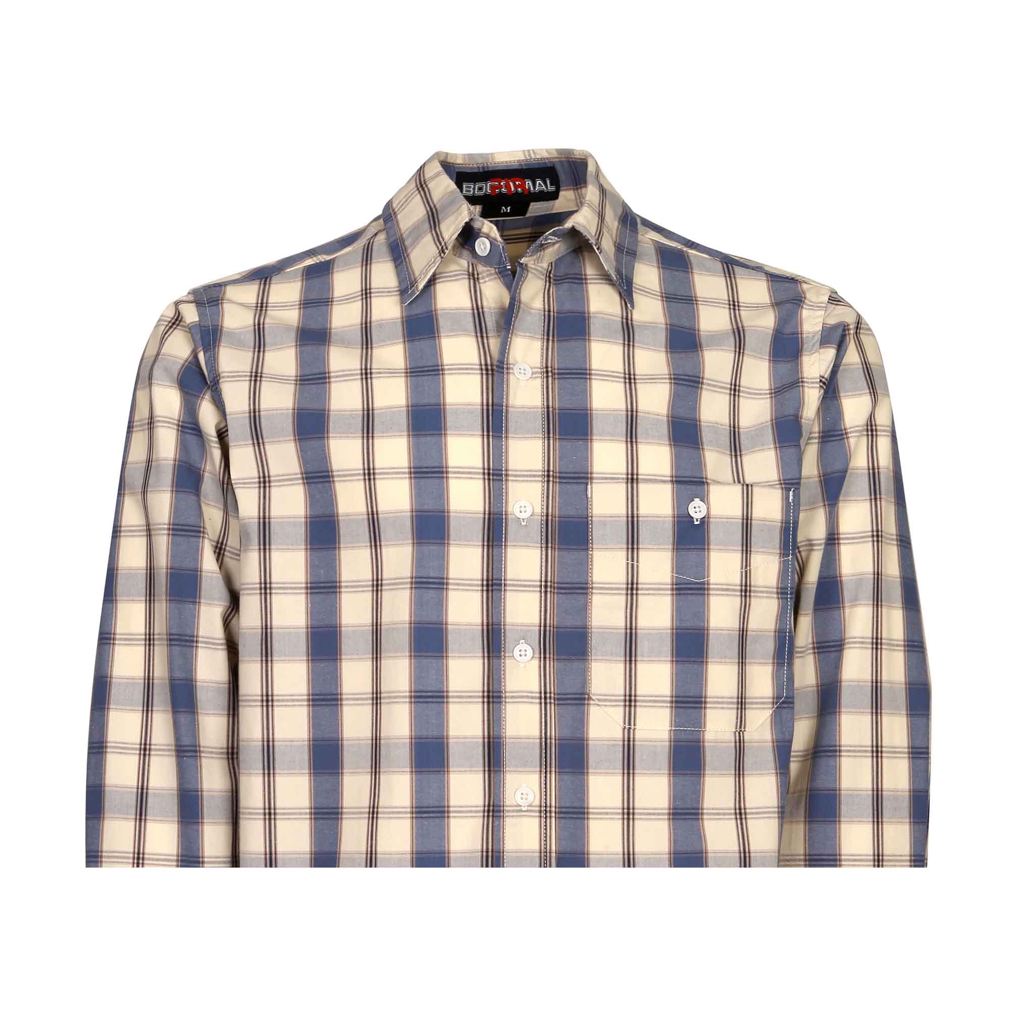 4.5OZ Printed Plaid Shirts With Button（Final Sale）-0823