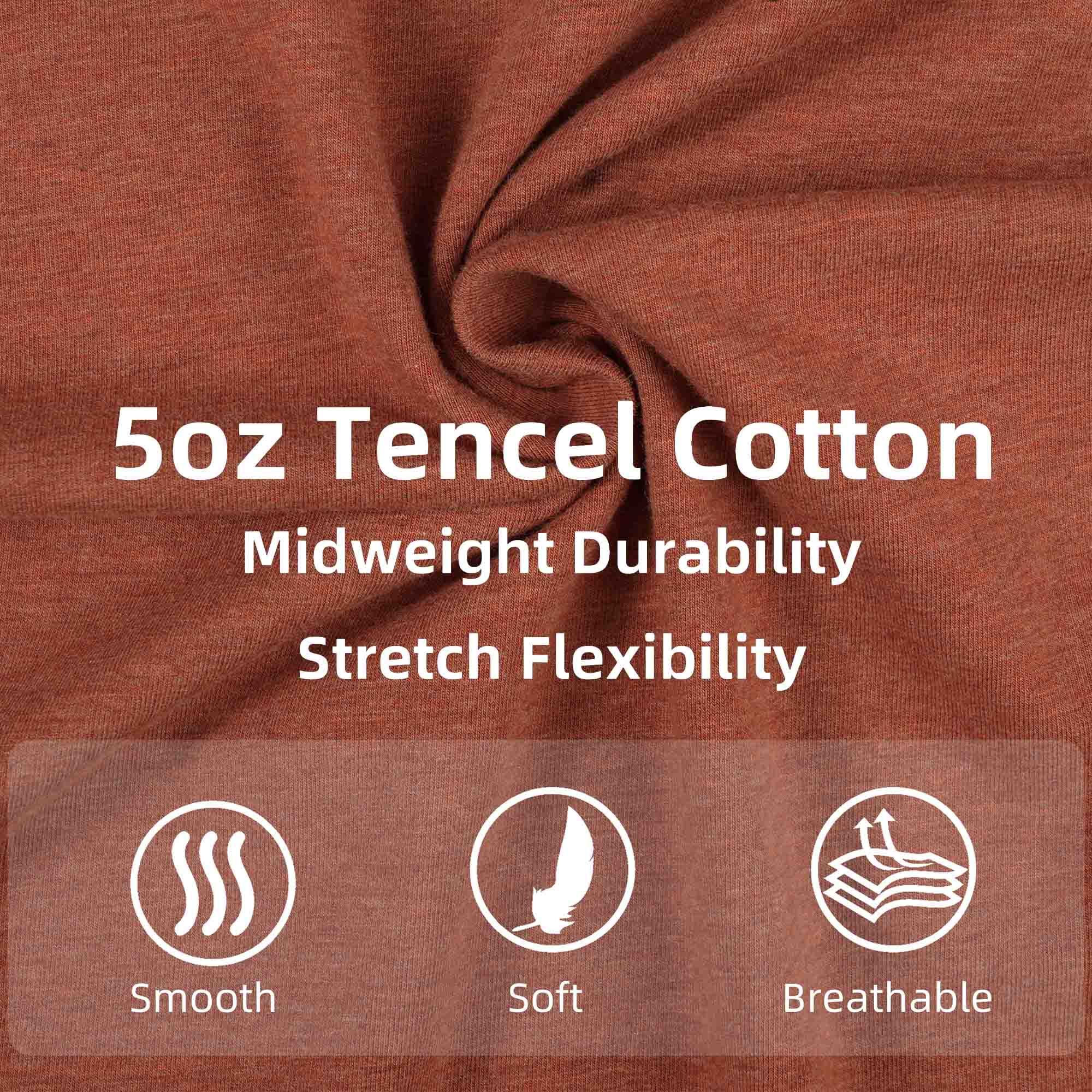 5OZ Men's Henley Soft Cotton Tencel Blended T-Shirt (NON-FR)-TS011B