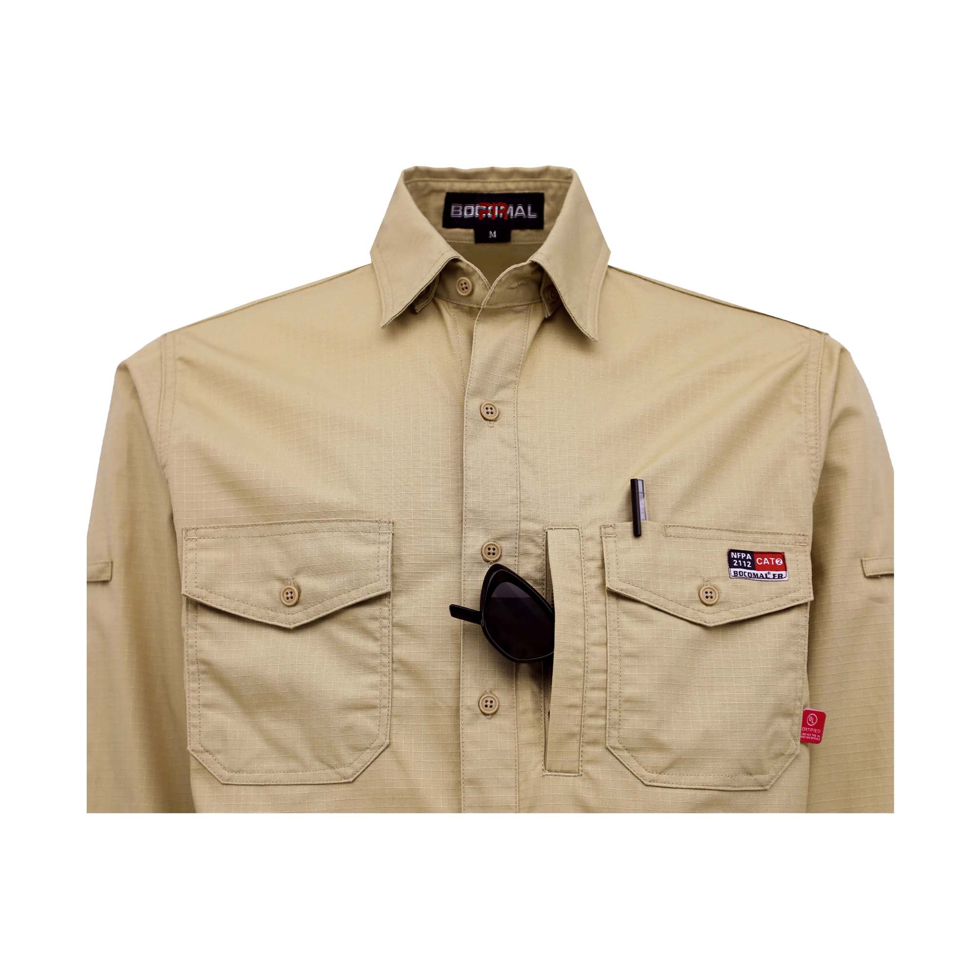 6OZ Solid Ripstop Water Repellent Work Shirt -6628
