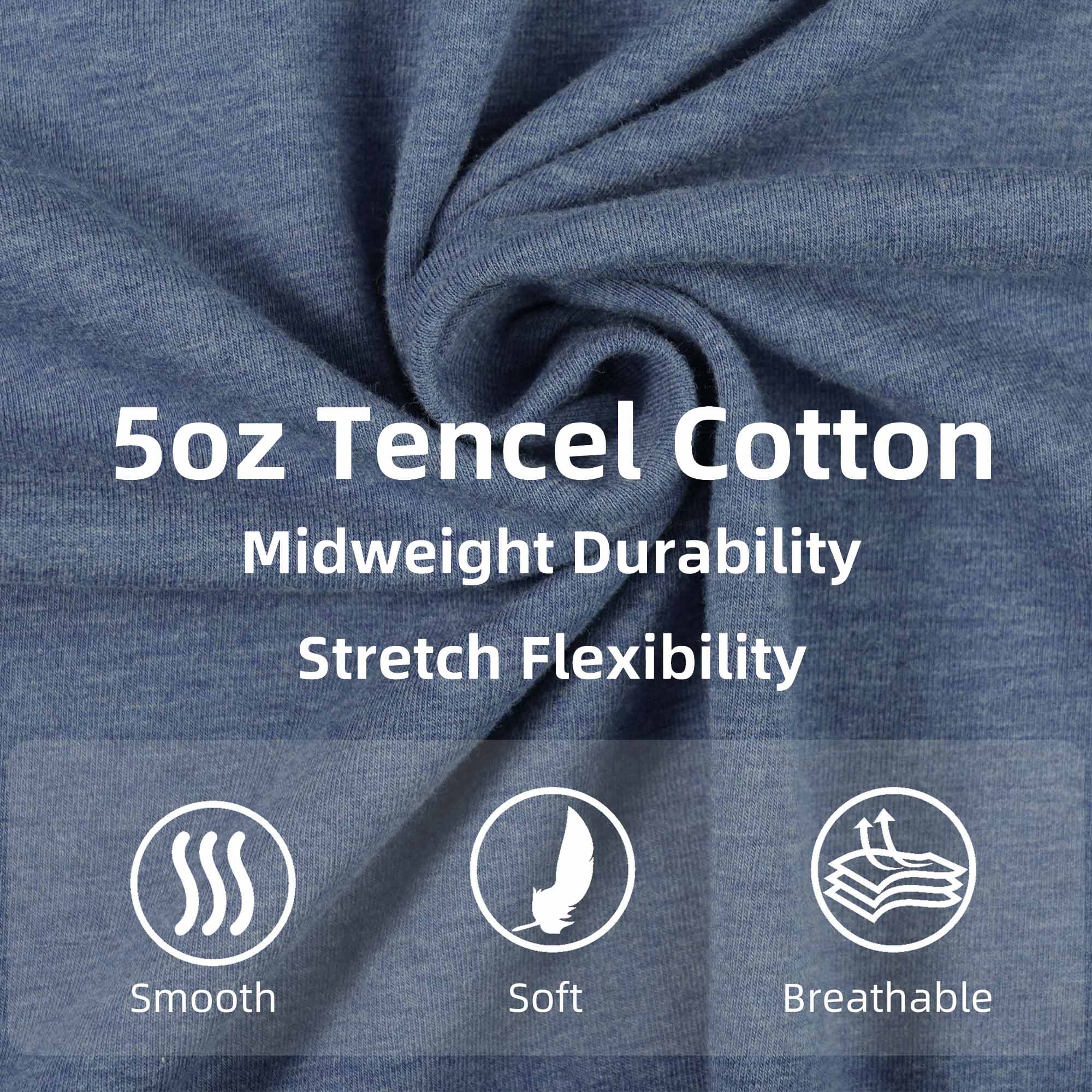 5OZ Men's Henley Soft Cotton Tencel Blended T-Shirt (NON-FR)-TS011B