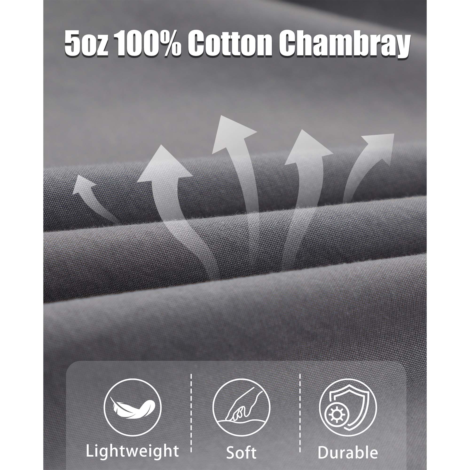 5OZ Lightweight 100% C Chambray Work Shirts(NON-FR) - SH041Q