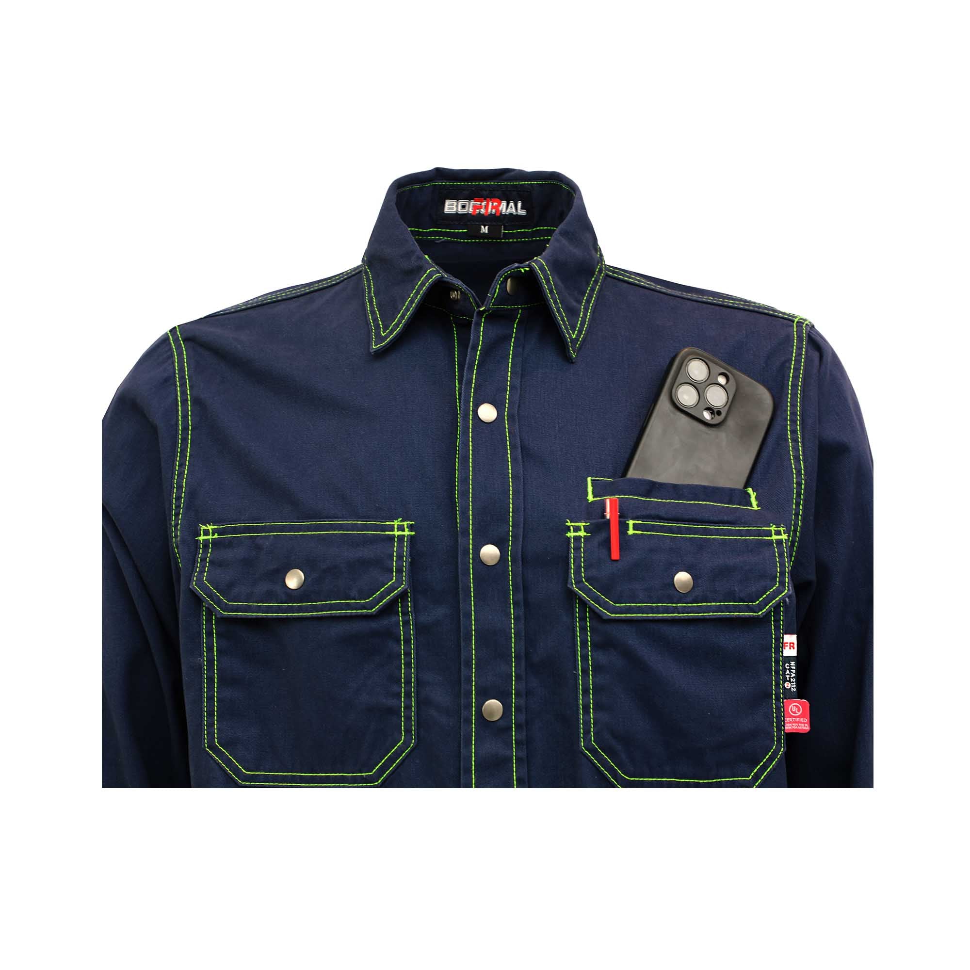 7.5OZ Solid Color  Shirts With Metal Button/Decorative Thread(Final sale)-3701