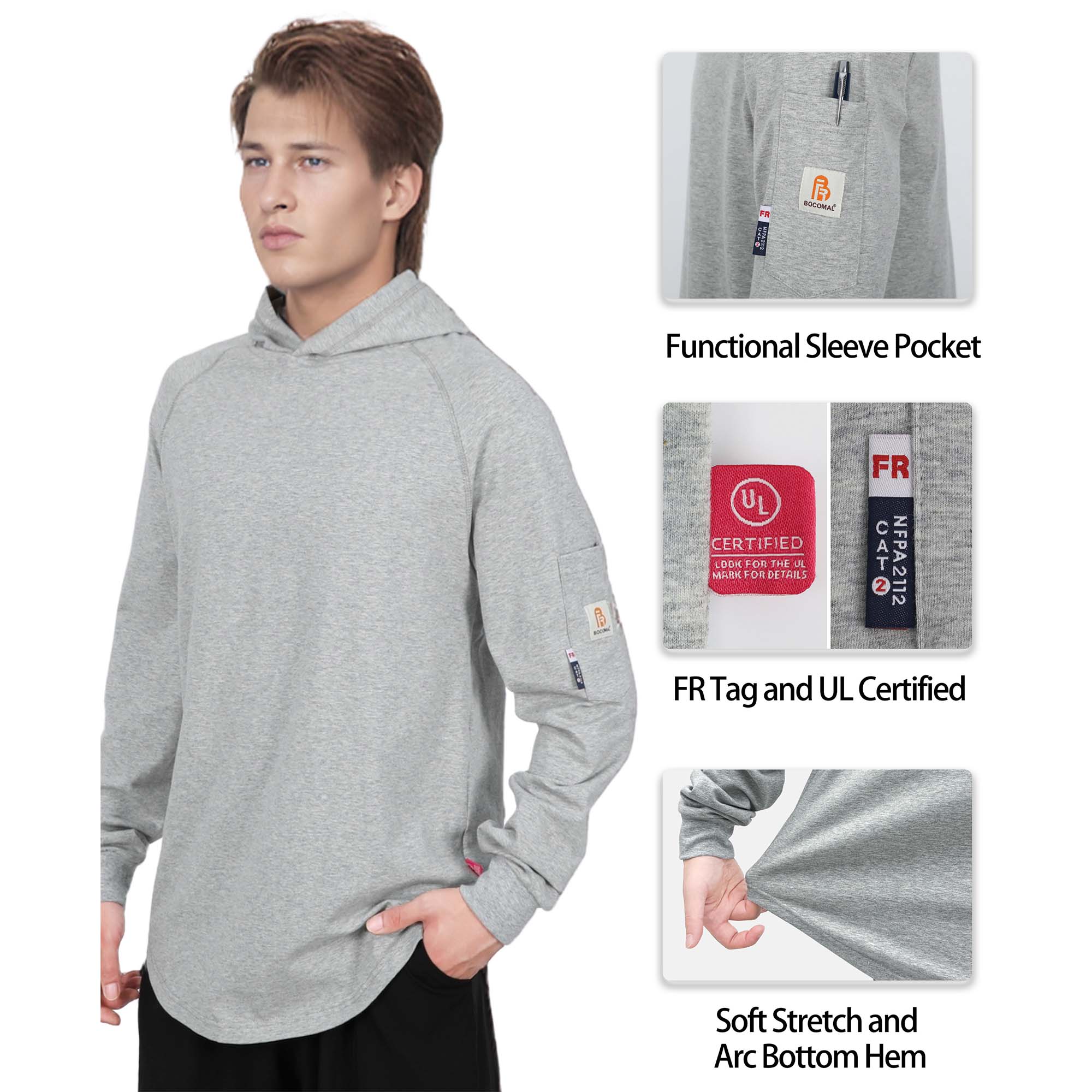 6OZ Buttonless Hoodie T-Shirts/Decorative Thread-6322