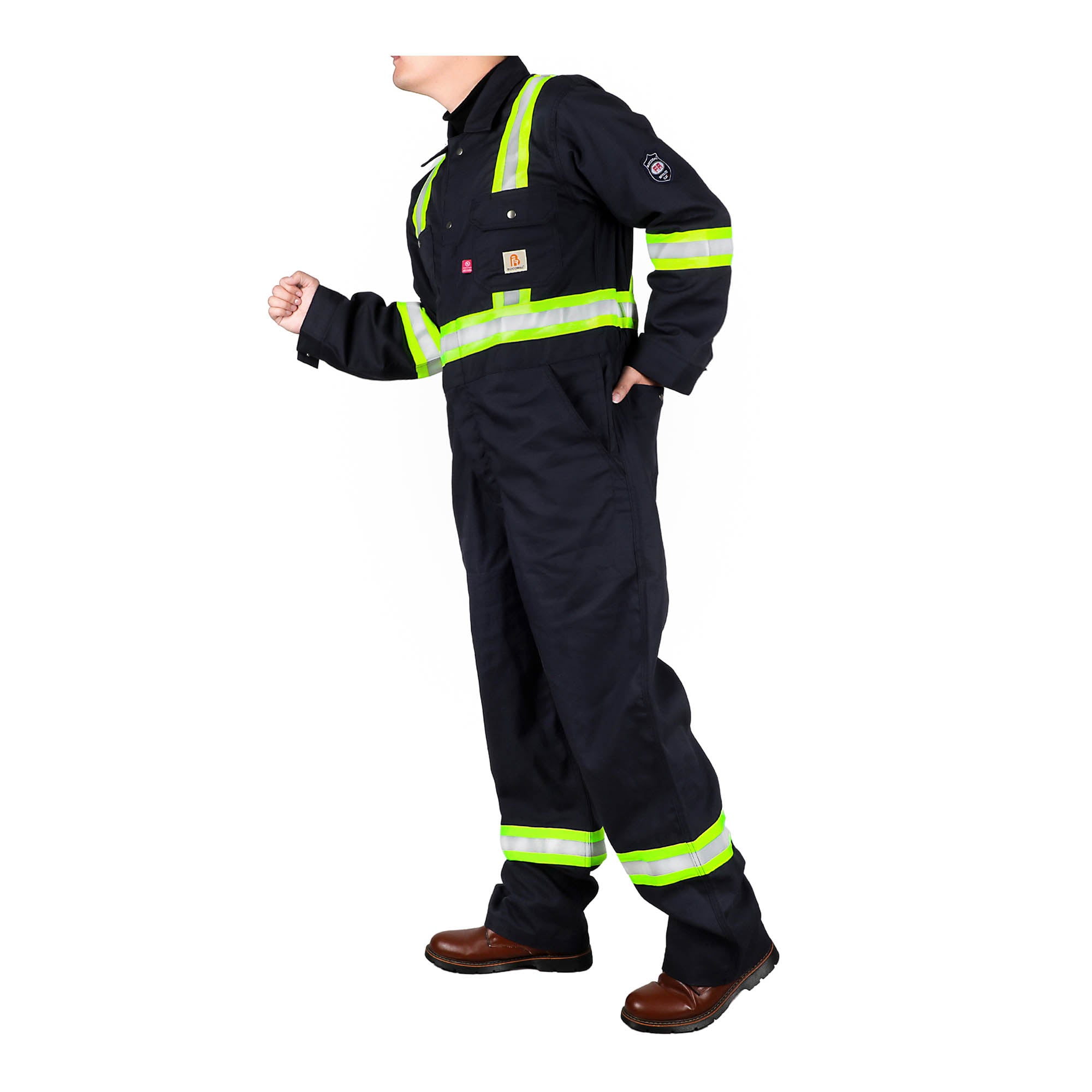 6OZ Hi Vis Coveralls With 2inch Reflective Taps-2128HV