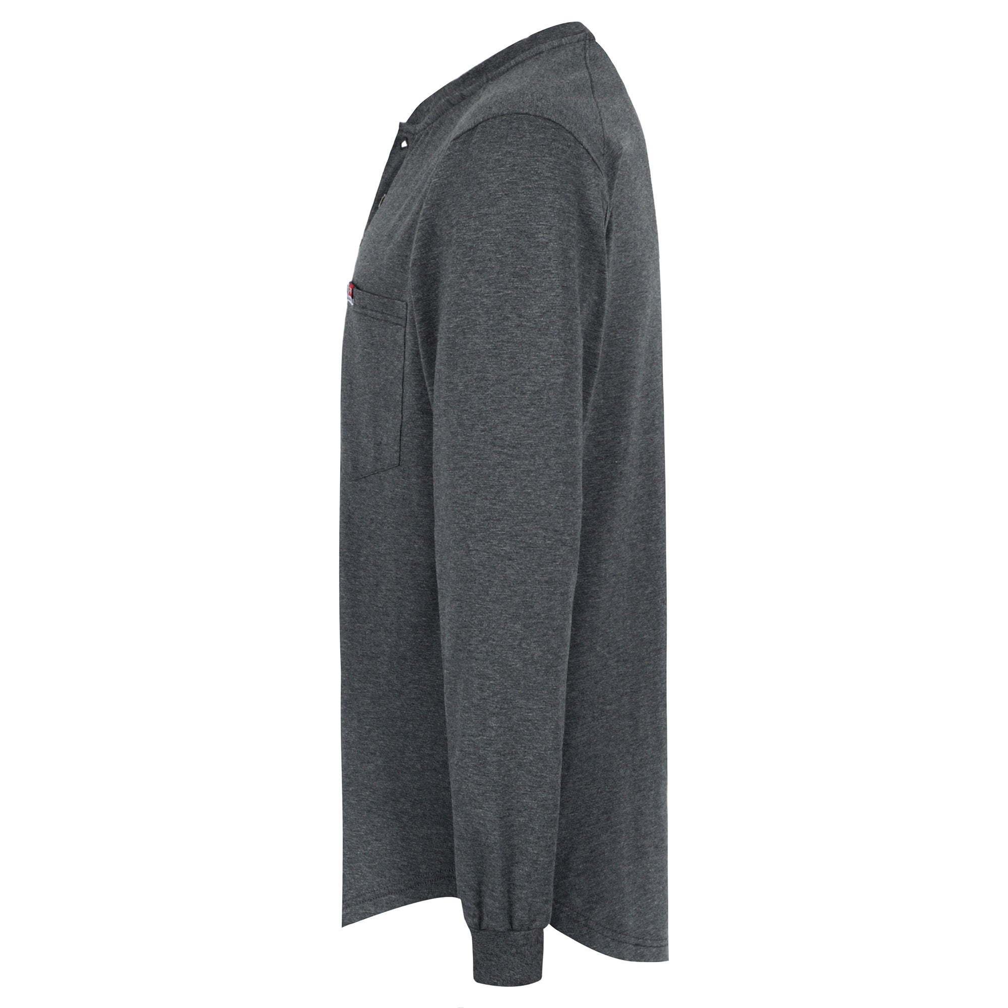 6OZ Henley Cotton Tencel Heather Blended Flame Resistant Work T-Shirt - A235