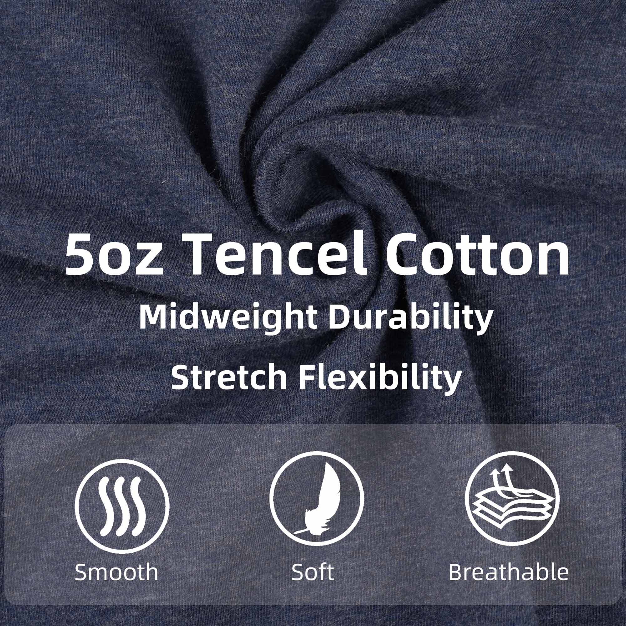 5OZ Men's Henley Soft Cotton Tencel Blended T-Shirt (NON-FR)-TS011B