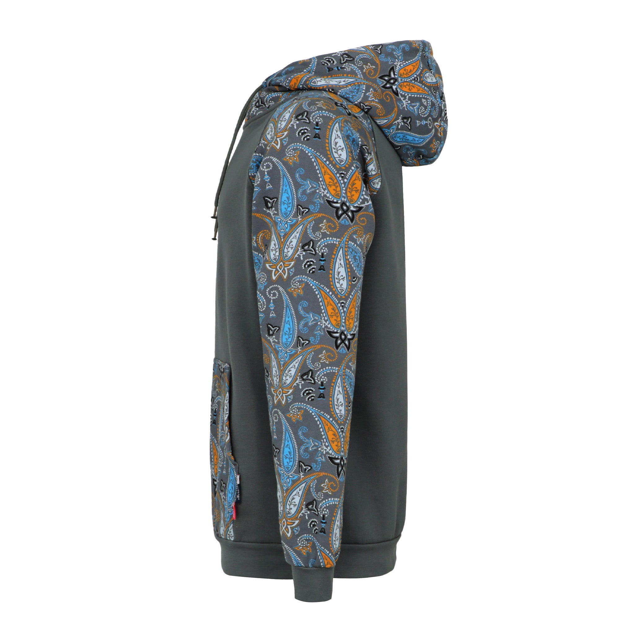 10.5oz Paisley Printed Two Tone Cotton Fleece Flame Resistant Pullover Hoodies(Final Sale)-1109P