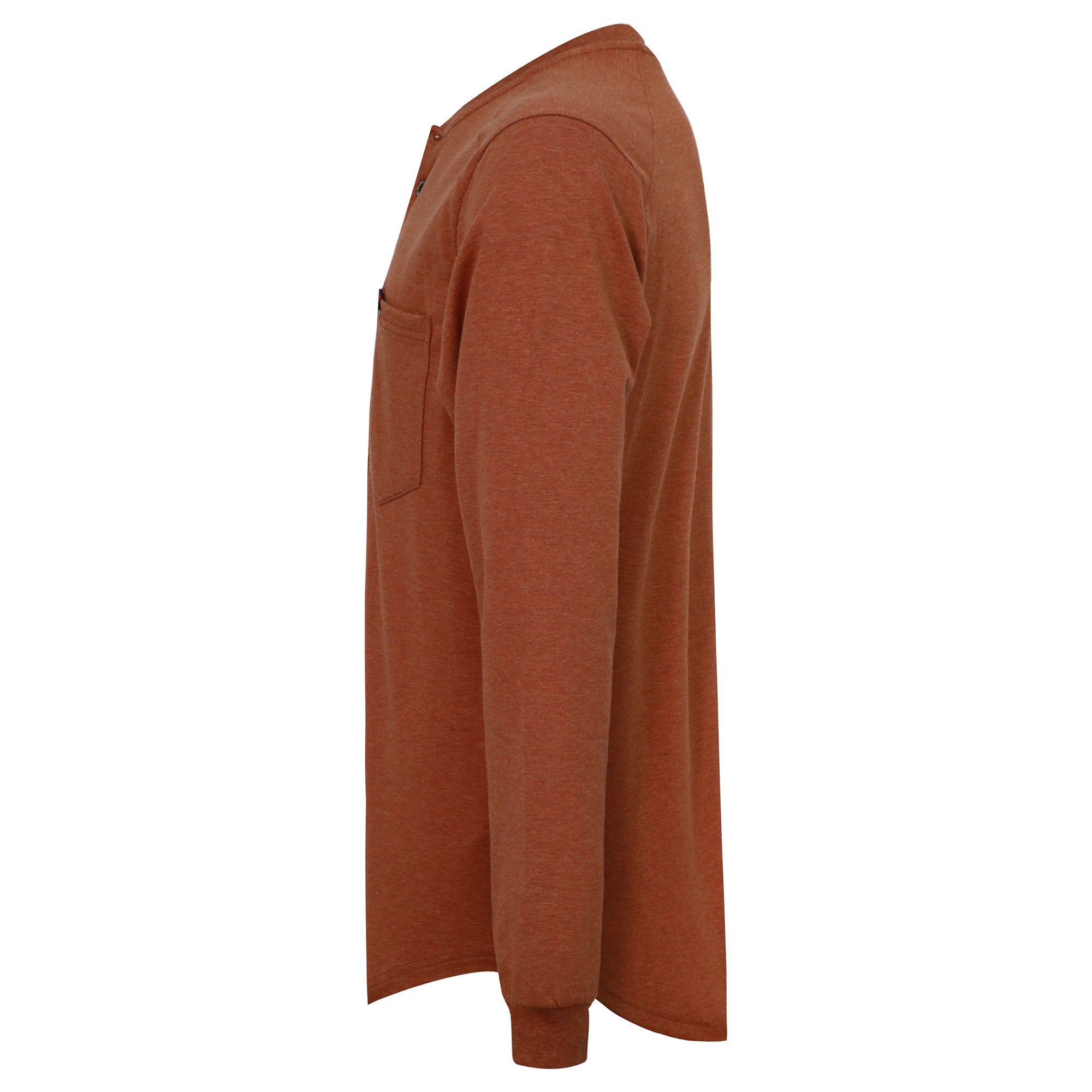 6OZ Henley Cotton Tencel Heather Blended Flame Resistant Work T-Shirt - A235