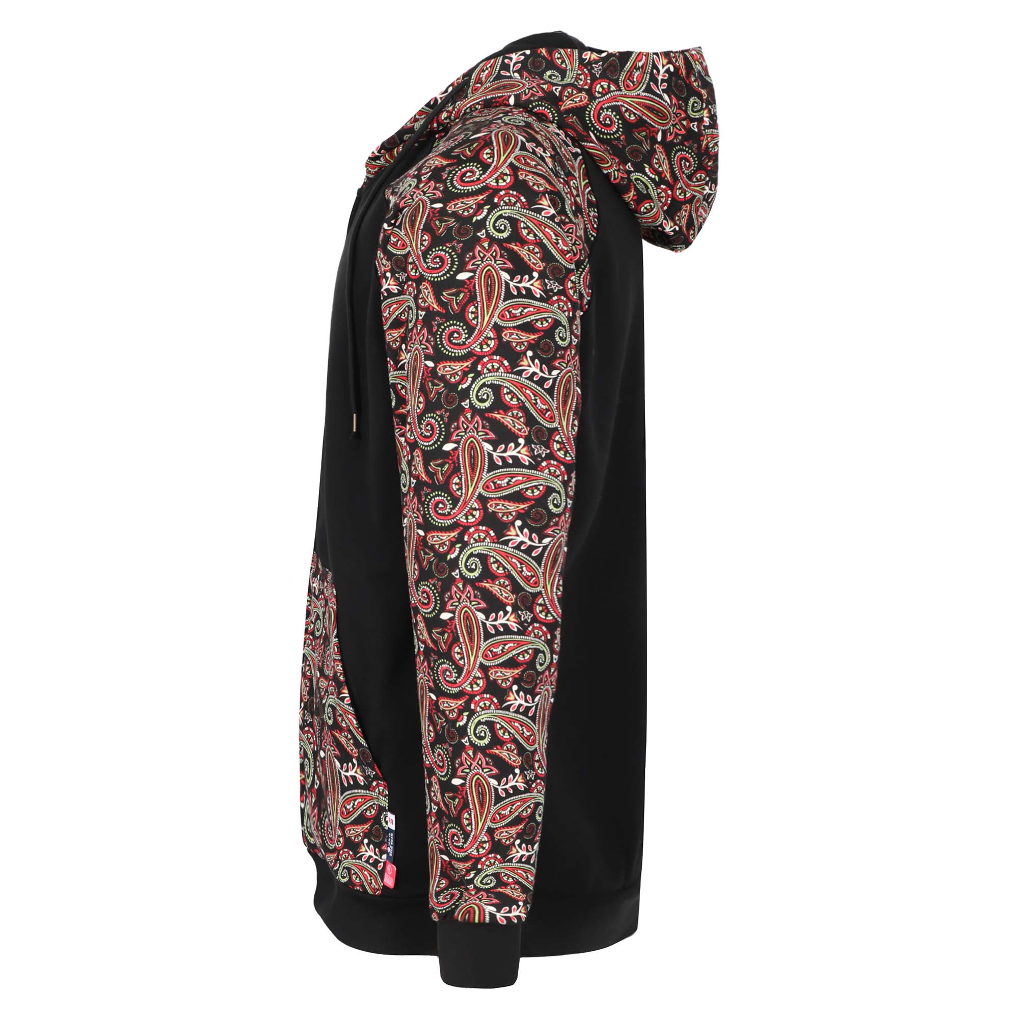 10.5oz Cotton Fleece Paisley Printed Zipper Front Flame Resistant Hooded Sweatshirts -9909P