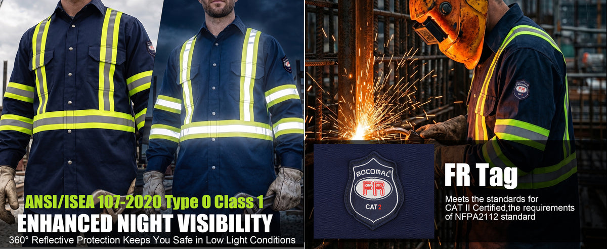 6.5OZ Lightweight Reflective High Visibility Breathable Mesh Vented FR Shirts - B207HV