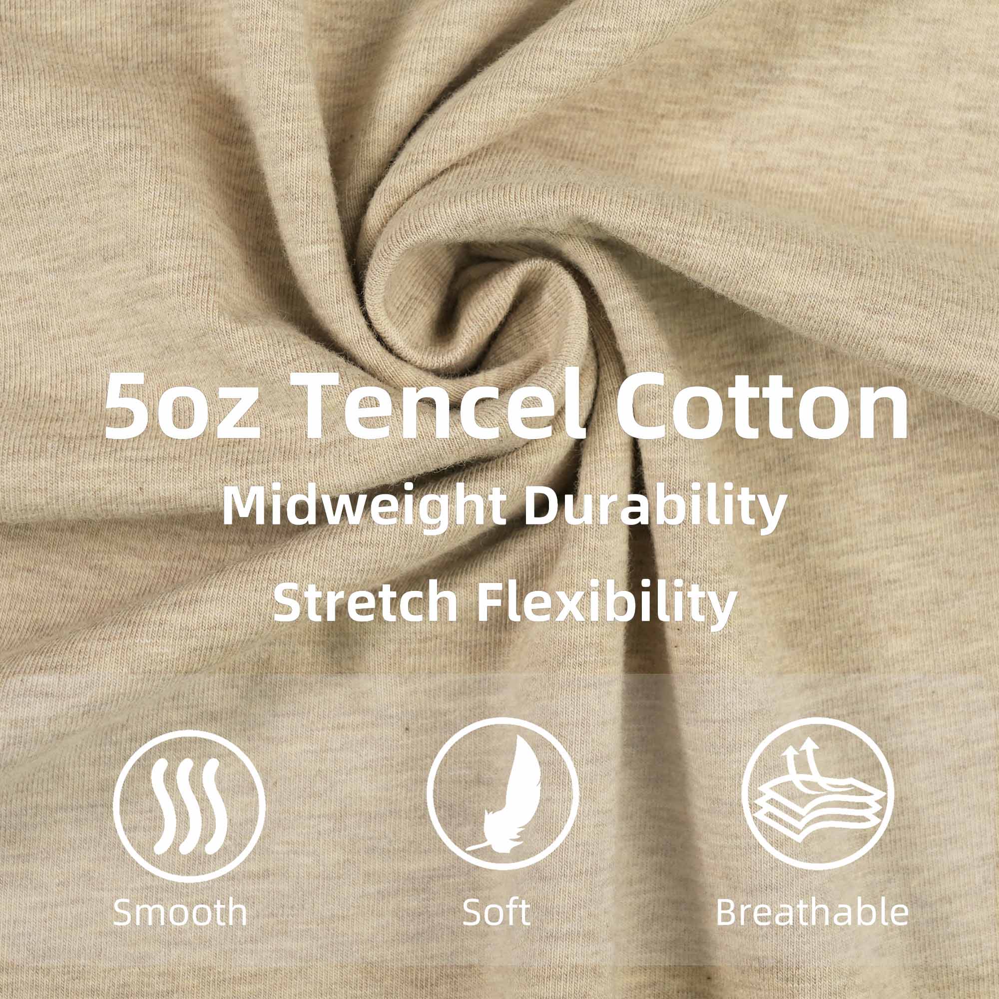 5OZ Men's Henley Soft Cotton Tencel Blended T-Shirt (NON-FR)-TS011B