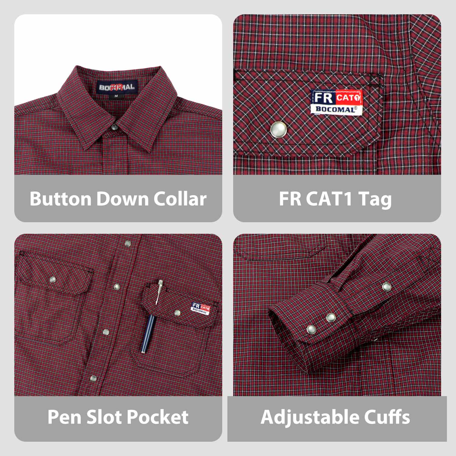 5.5OZ FR Plaid Shirt - B841