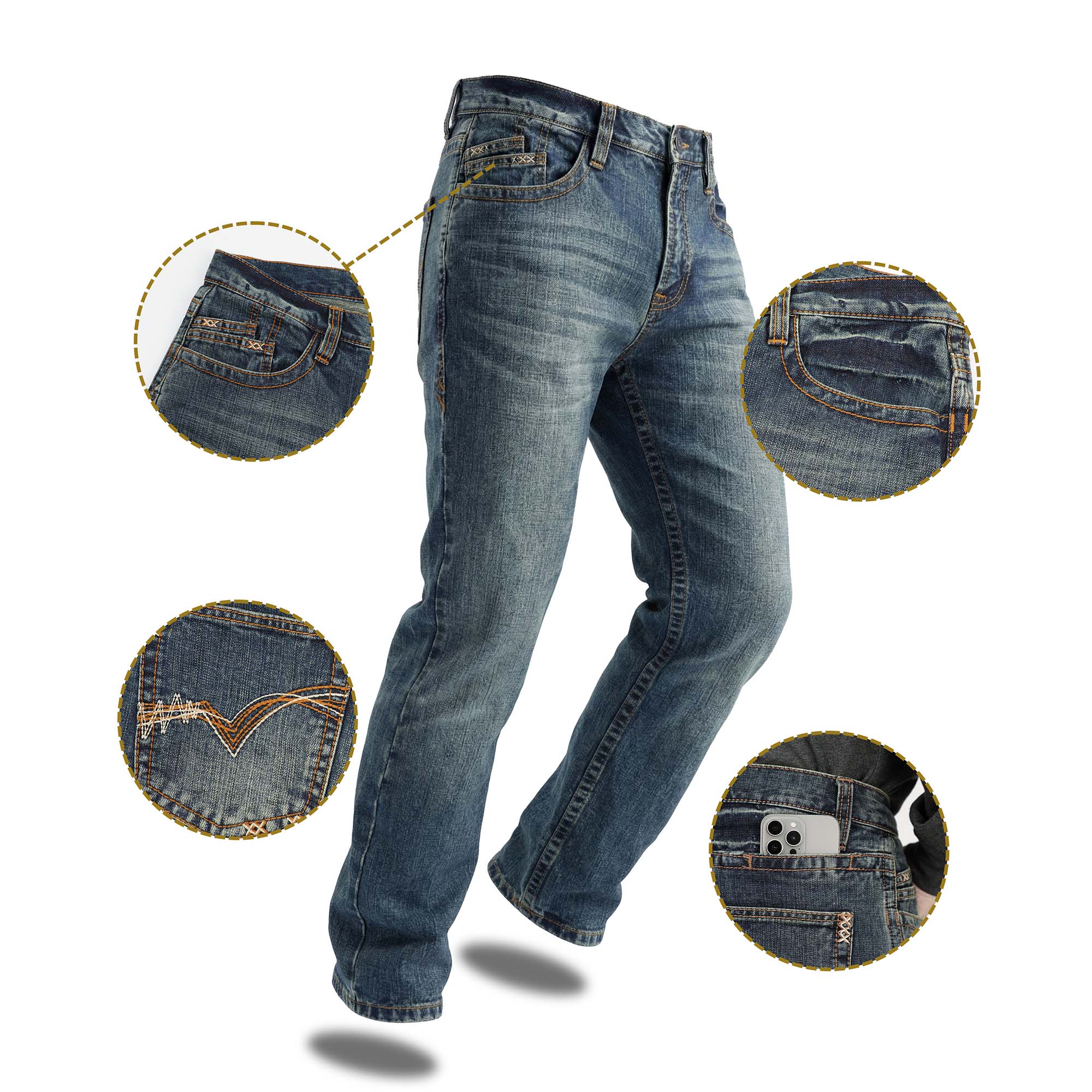 13.5OZ Heavywight Dura-Rugged Slub Denim Jeans(NON-FR)- PN071S