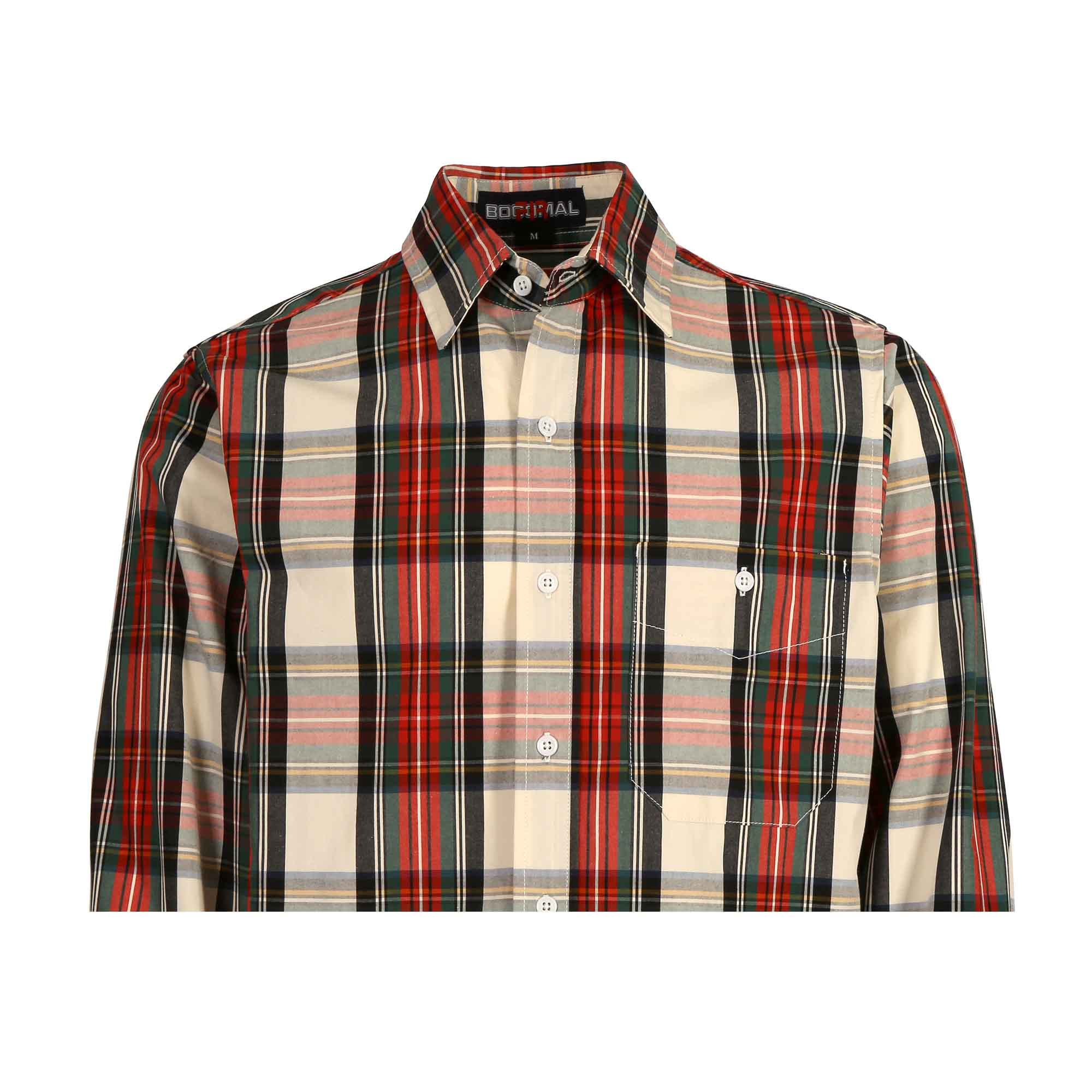 4.5OZ Printed Plaid Shirts With Button（Final Sale）-0823