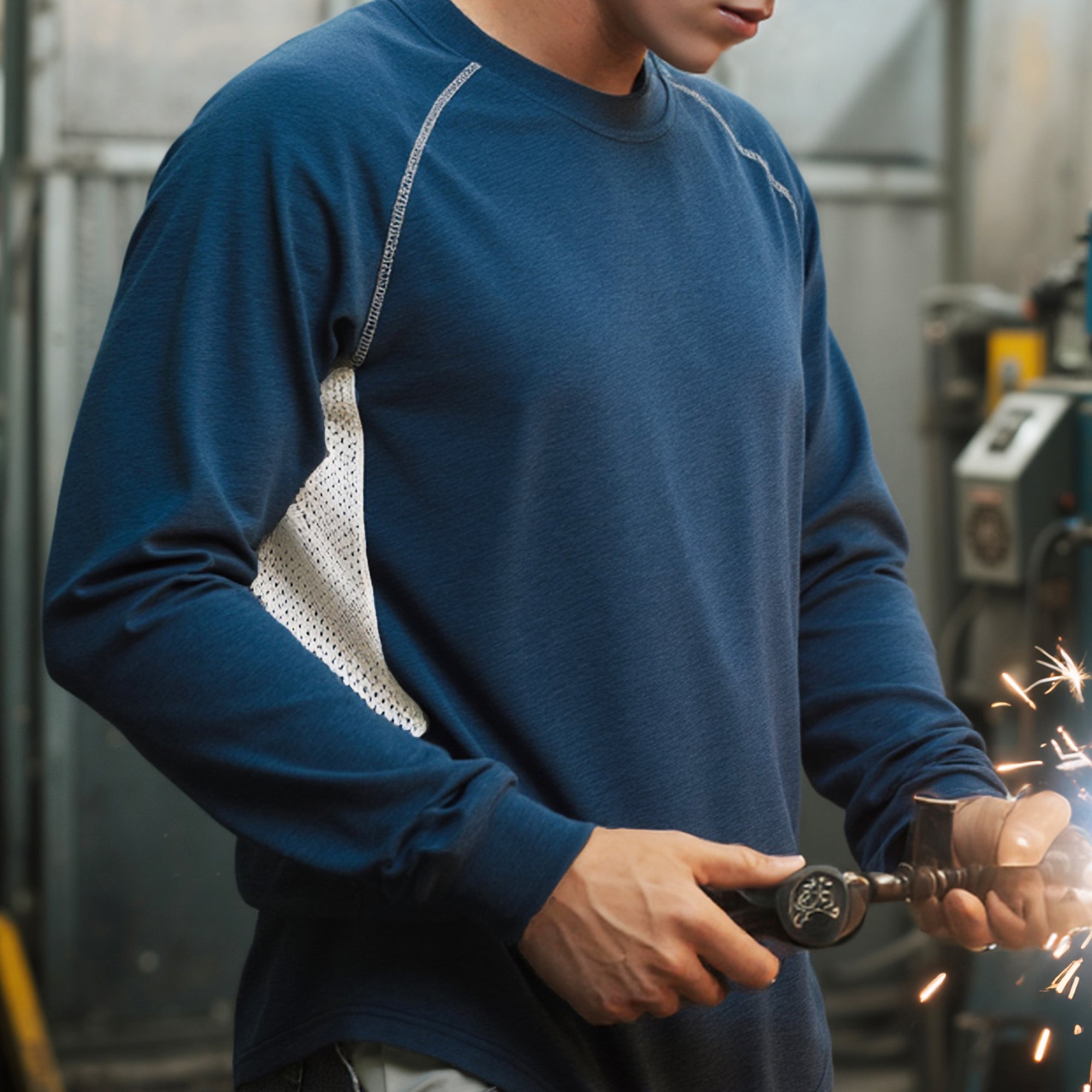 4.5OZ Vented Mesh Loose Fit EX Lightweight Flame Resistant Crew Neck T-Shirts-9717