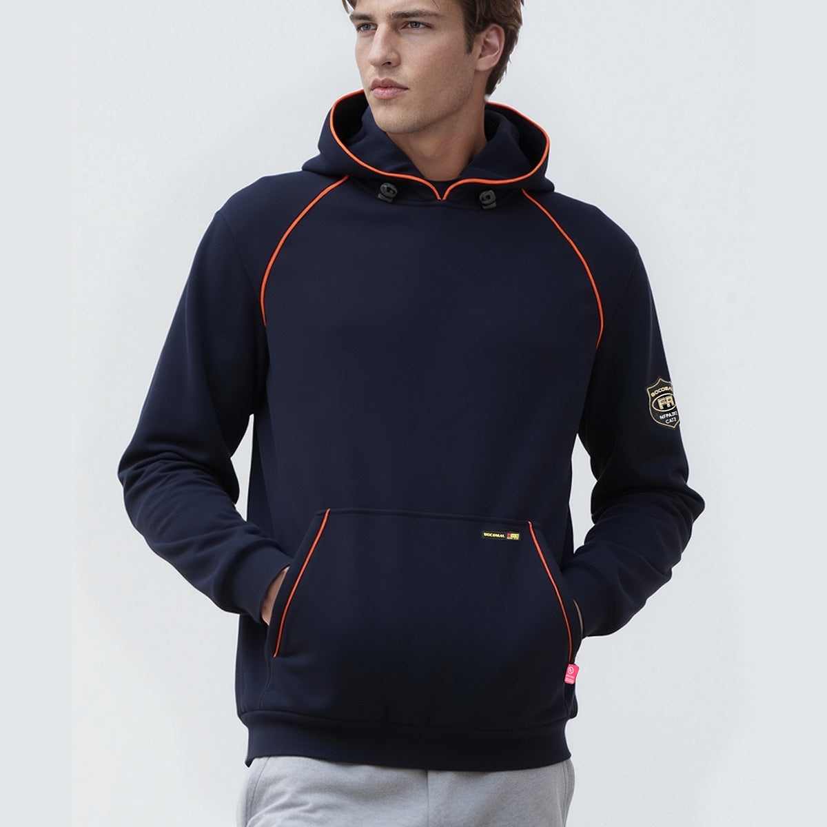 12oz Heavyweight Cotton Fleece FR Hi-Vis Hooded Sweatshirts-4931B