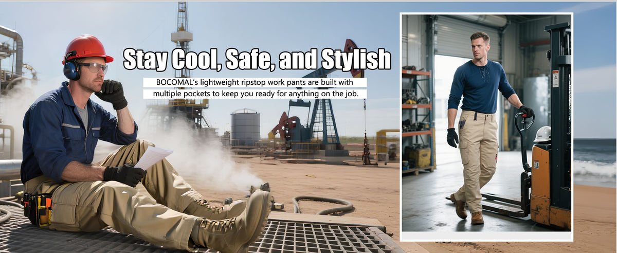 6oz Lightweight Rip stop Relaxed Fit FR Stretch Cargo Reinforced Work Carpenter Pants-8528