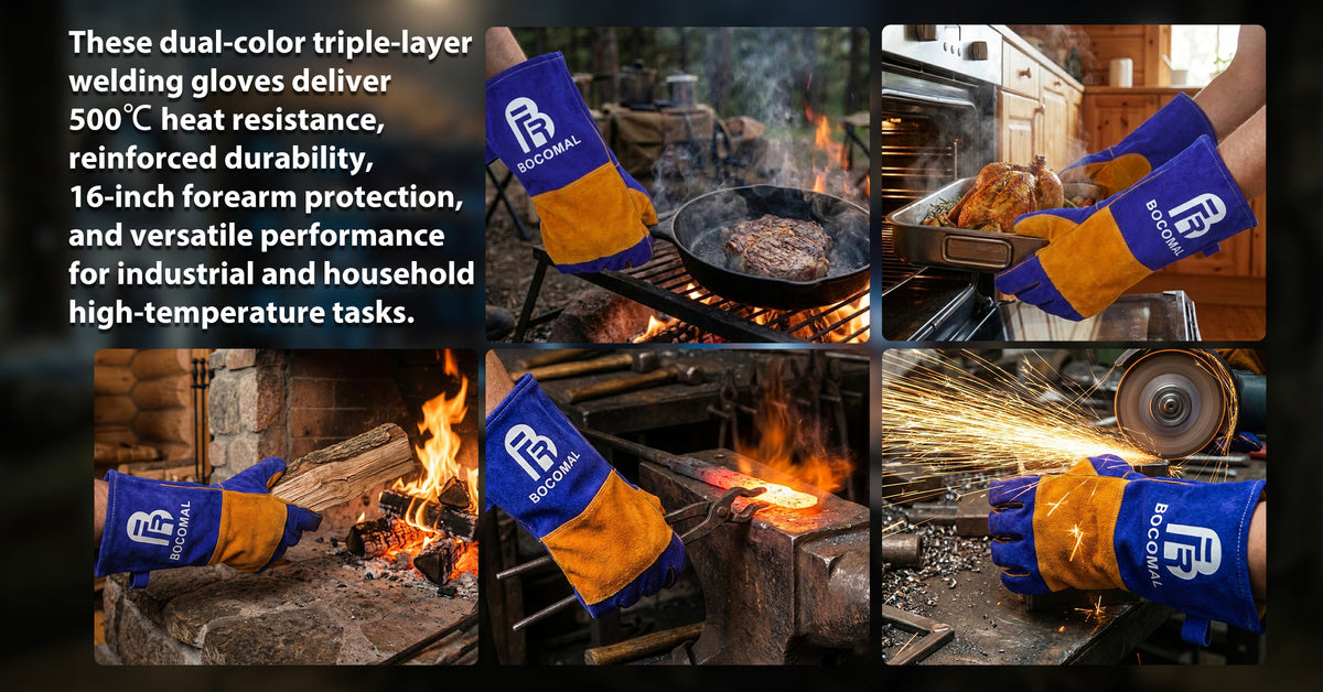 16-Inch Triple-Layer Heat- Resistant Protective Gloves(Heat up to 500°C)-0301