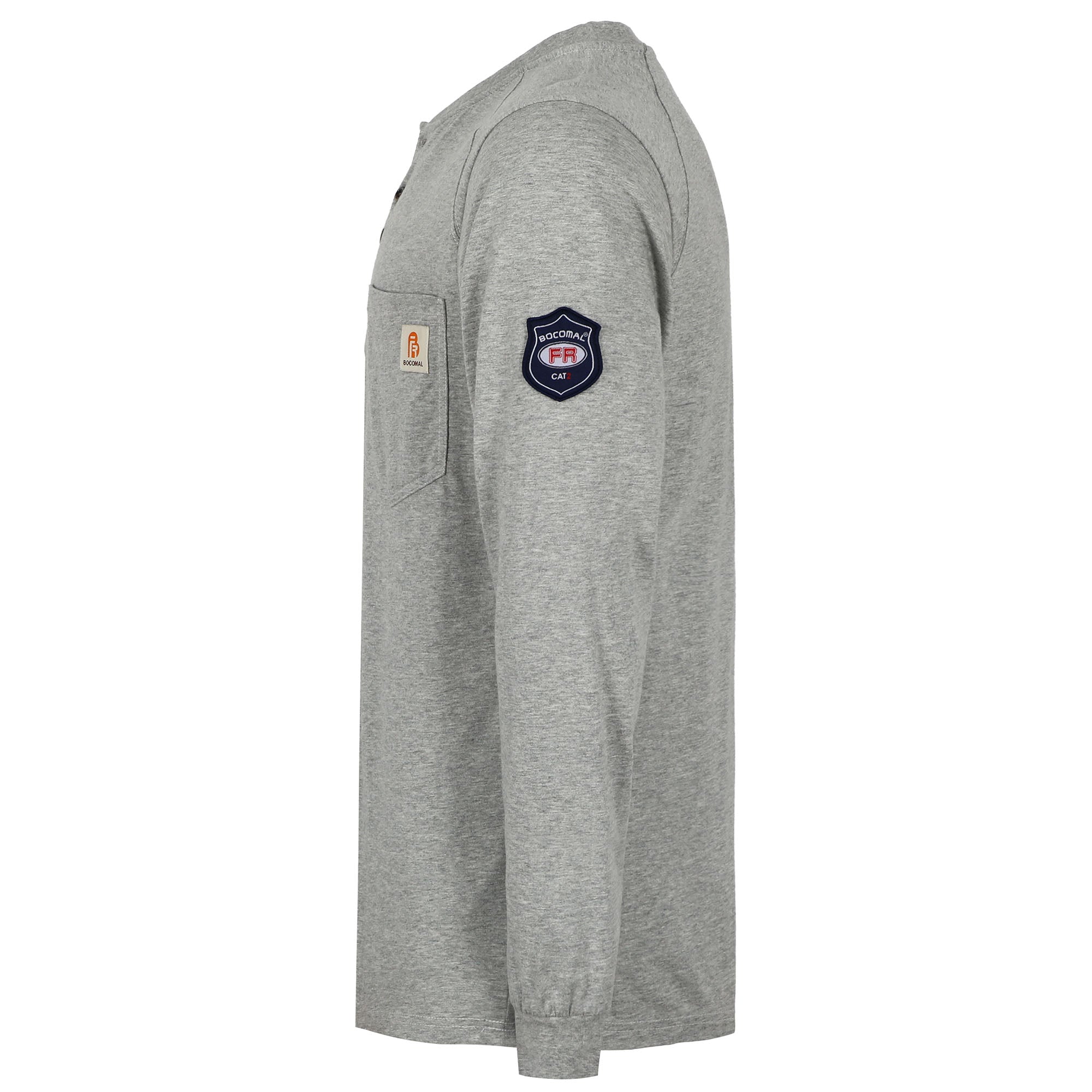 5.5oz Cotton Long Sleeve Henley Shirt Flame Resistant -9108