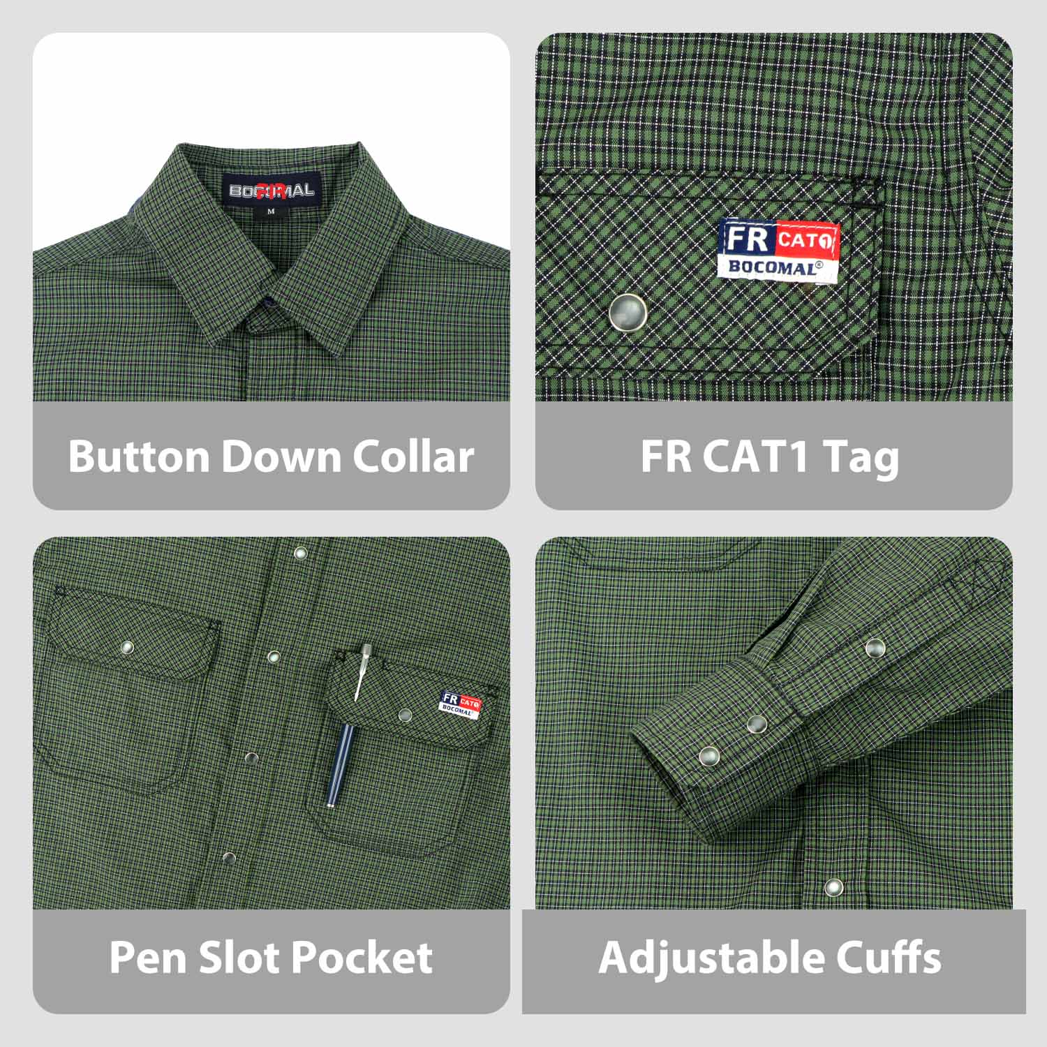 5.5OZ FR Plaid Shirt - B841