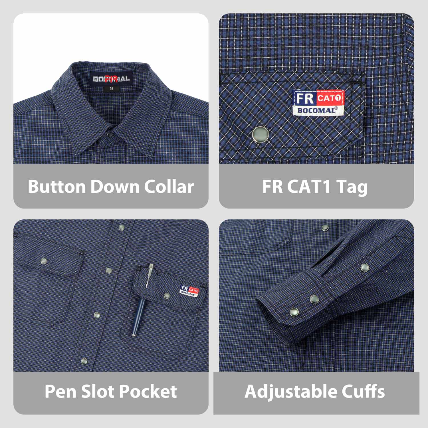 5.5OZ FR Plaid Shirt - B841