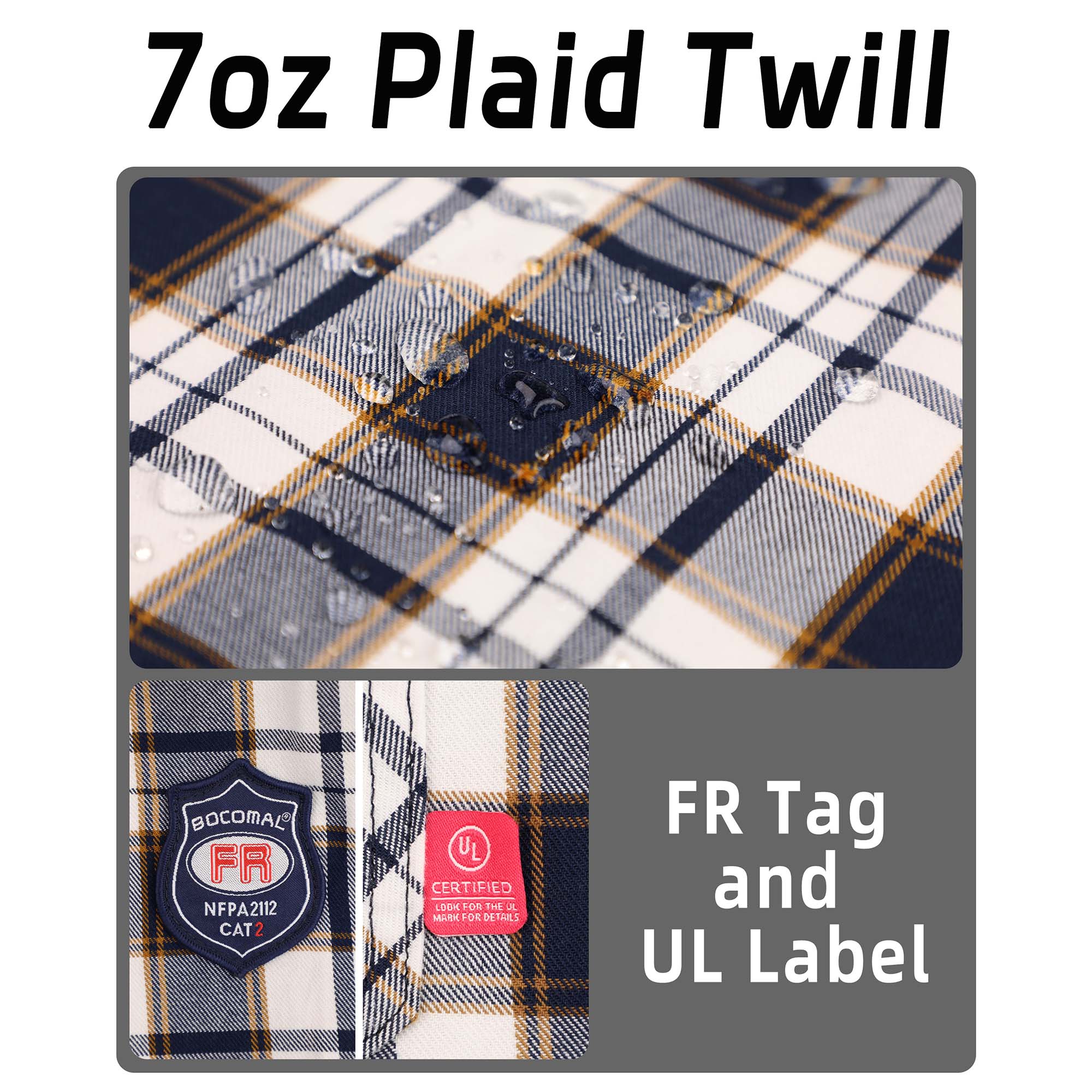 7OZ Classic Plaid FR Shirts With Button