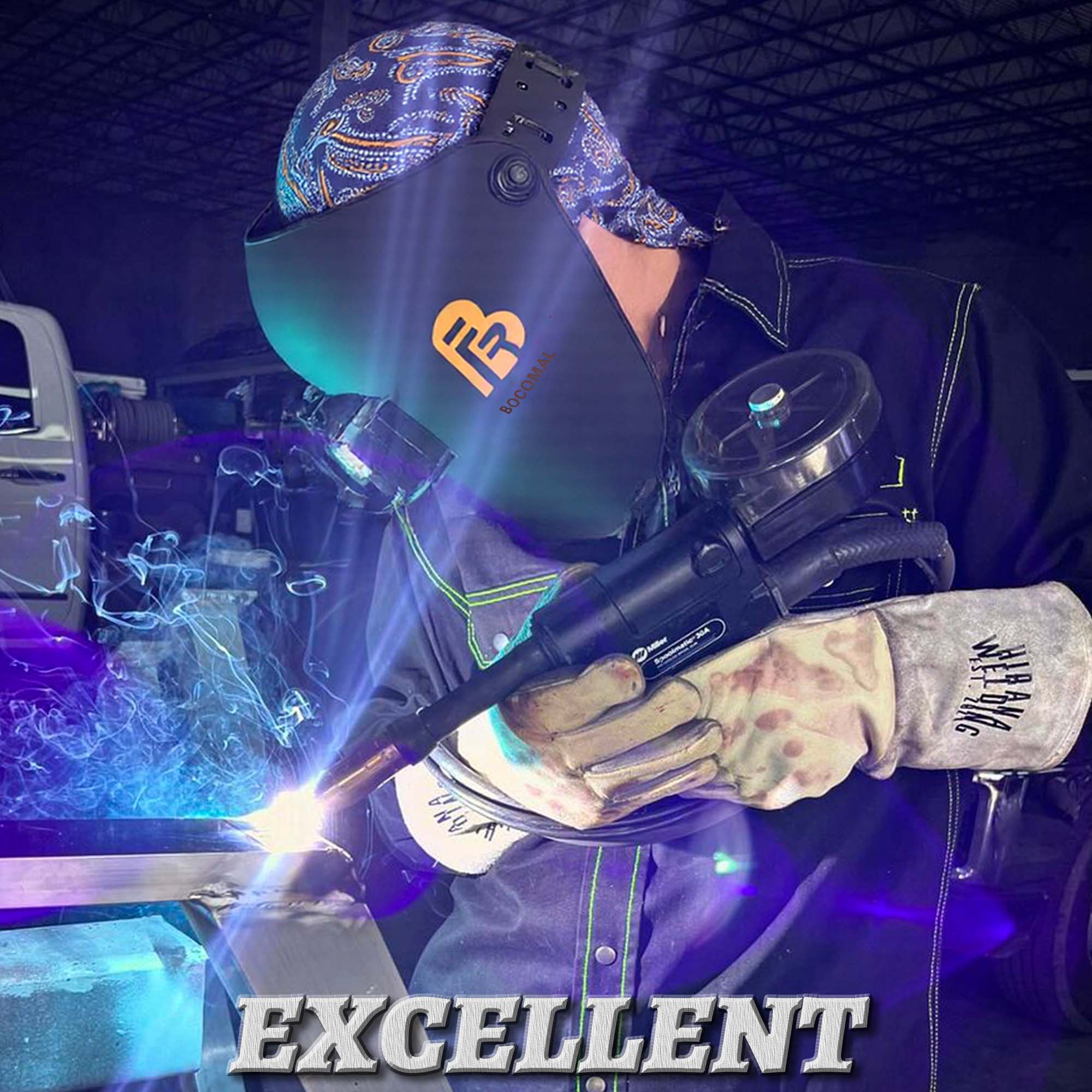 6.5OZ Mid-weight Cotton Twill Flame Resistant Paisley Printed Welding Cap - 4816S