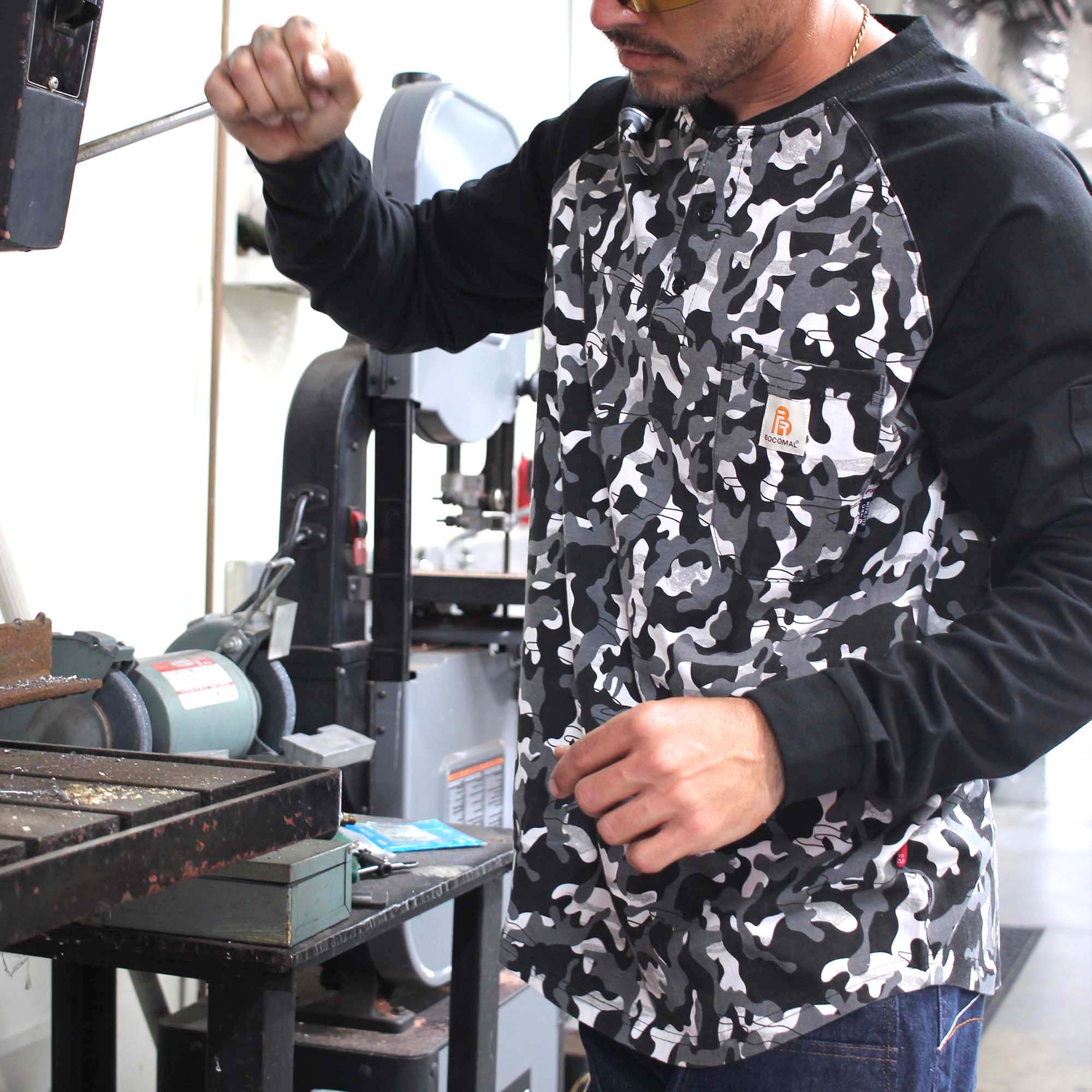 6OZ Button Pullover T-Shirt/New Camouflage-5724