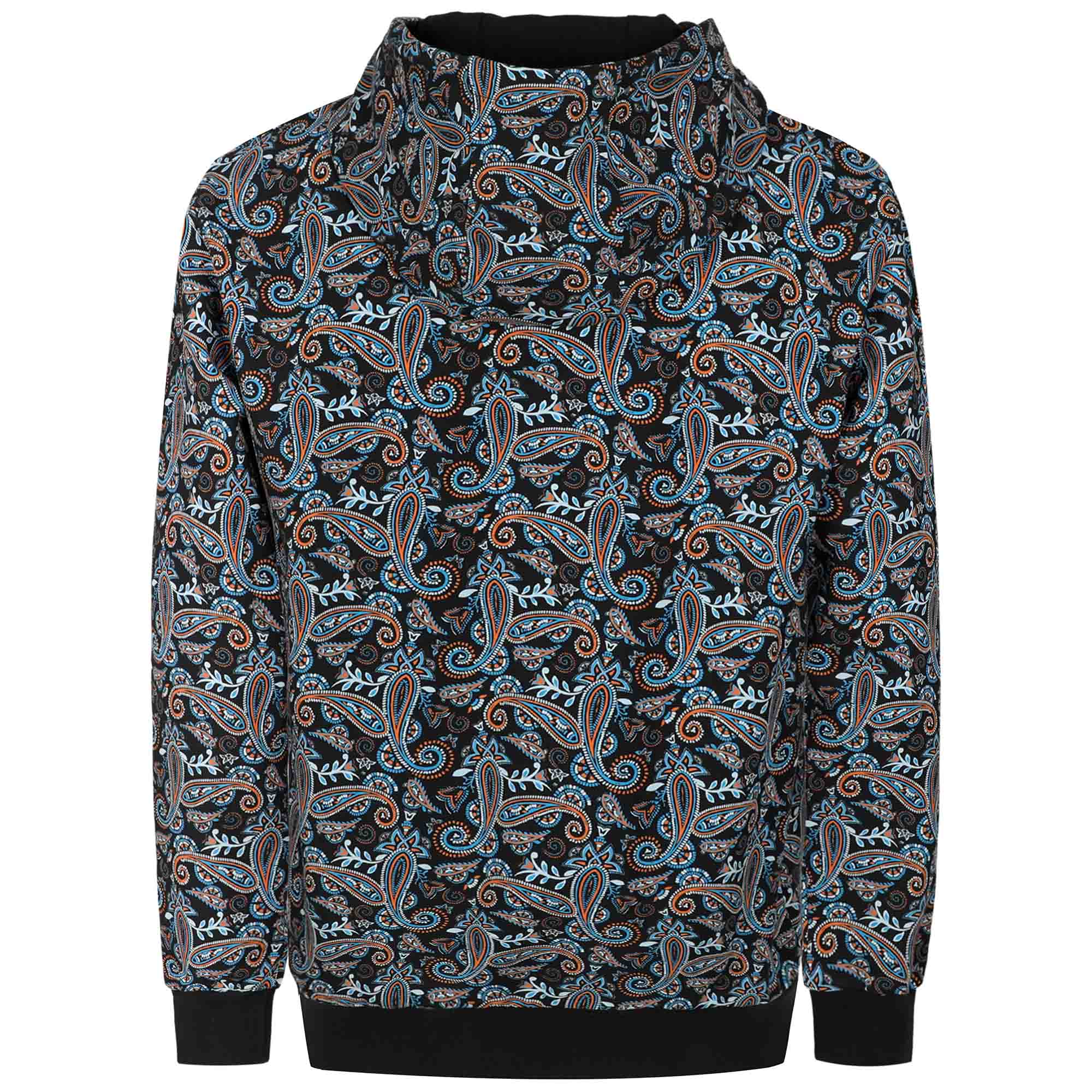 7.5oz Lightweight Paisley Printed Flame Resistant Hooded Sweatshirts Non Fleece -2613P
