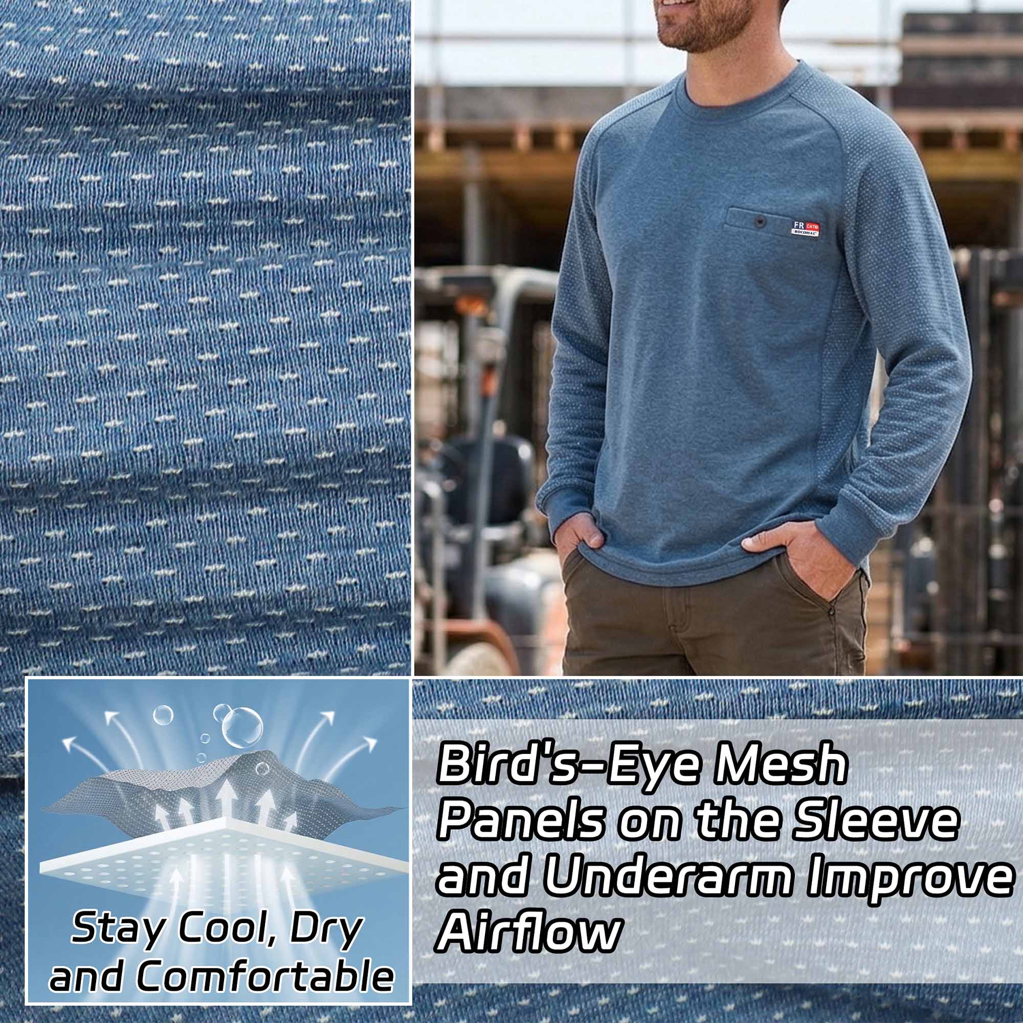 6OZ Breathable Vented Mesh (Sleeve and Underarm) FR T-Shirt- 4435
