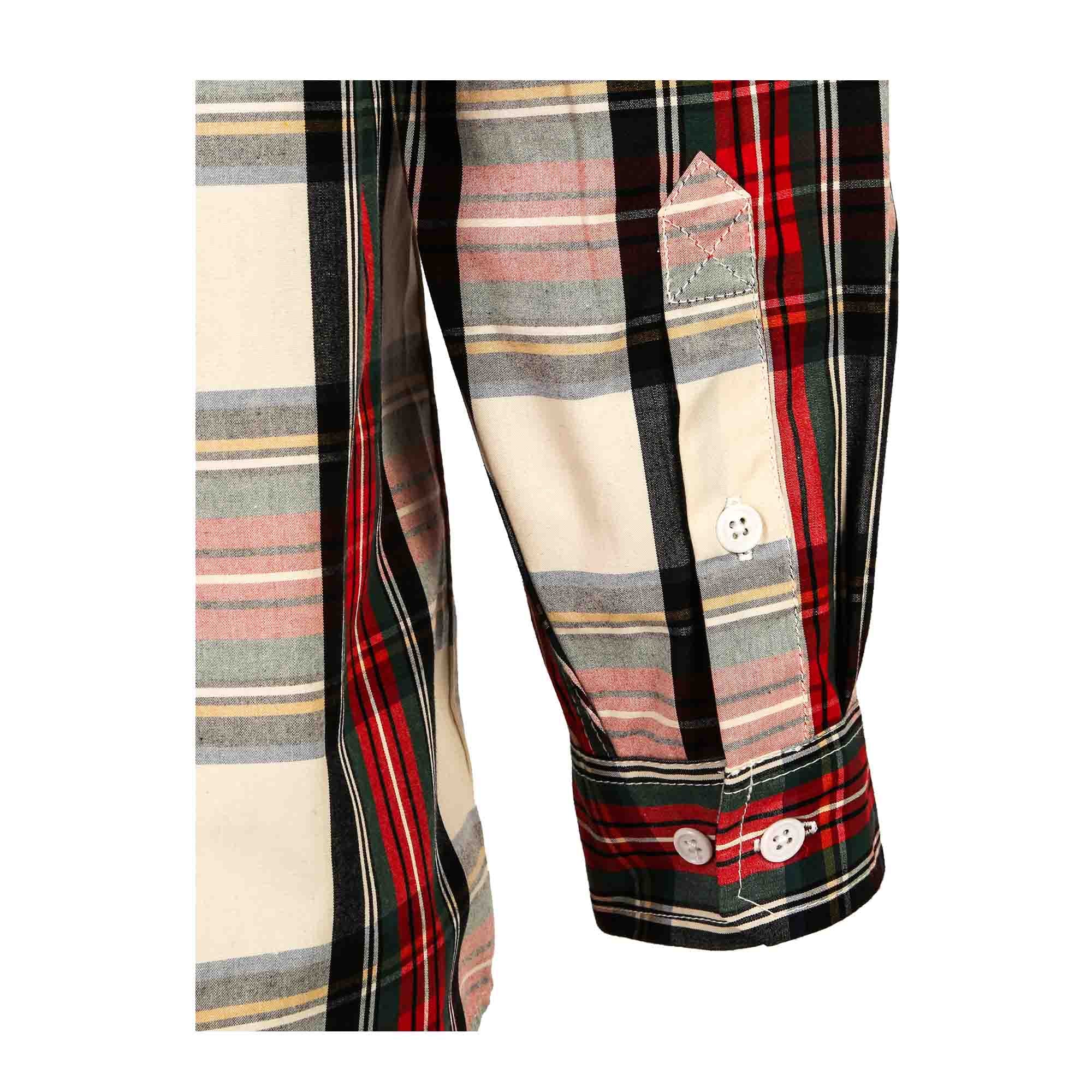 4.5OZ Printed Plaid Shirts With Button（Final Sale）-0823