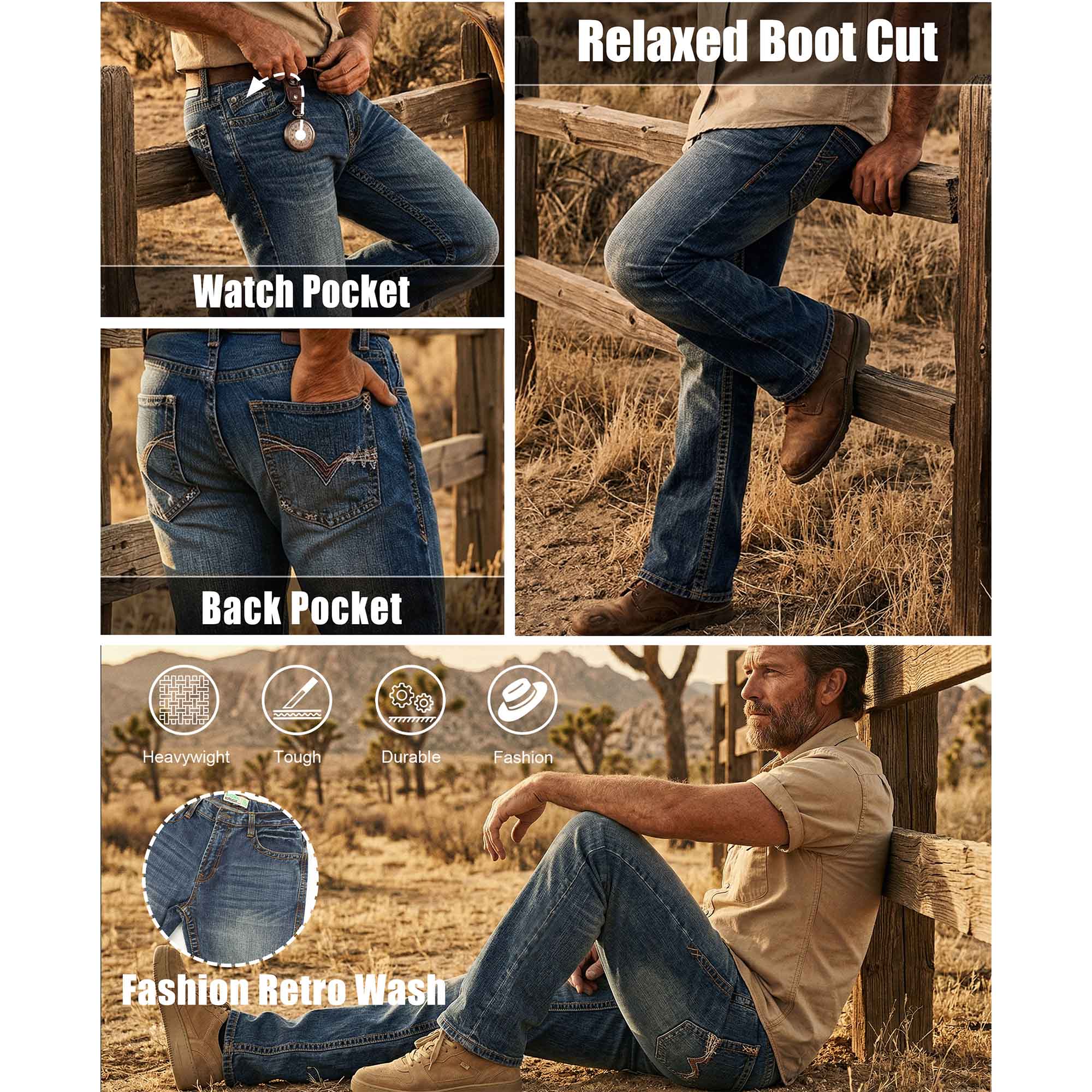 13.5OZ Heavywight Dura-Rugged Slub Denim Jeans(NON-FR)- PN071S