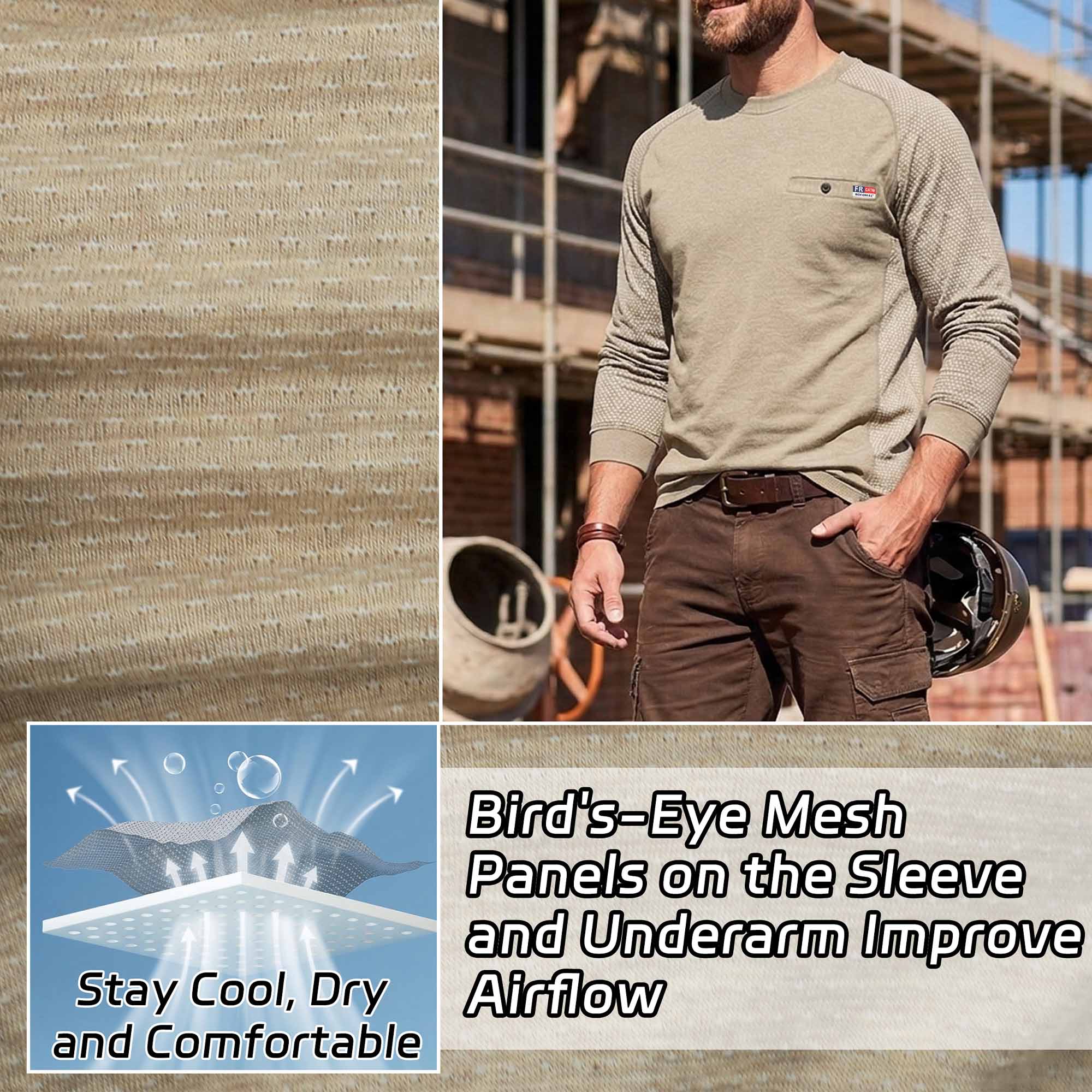 6OZ Breathable Vented Mesh (Sleeve and Underarm) FR T-Shirt- 4435