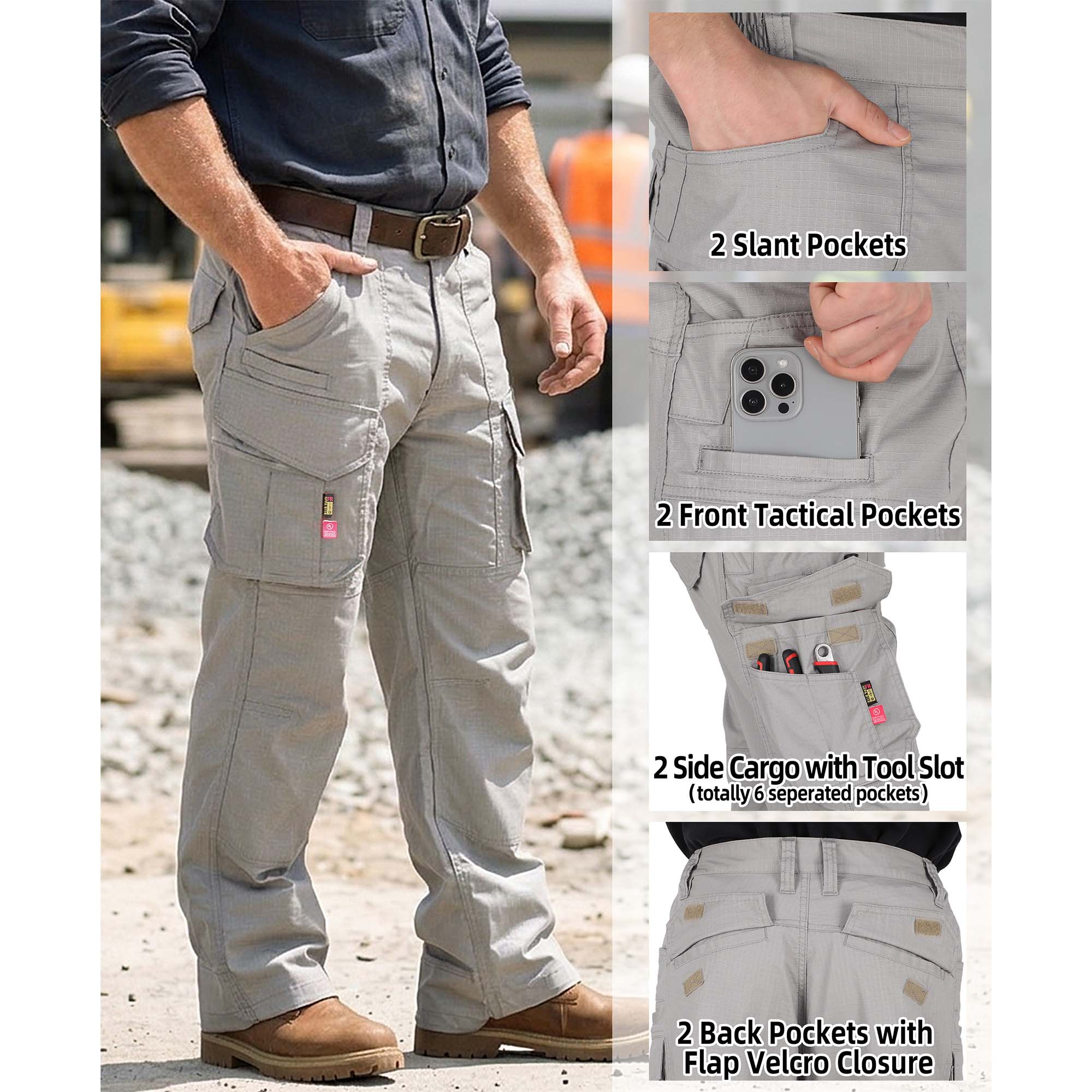 7OZ Lightweight FR Work Cargo Hiking Pant - B428