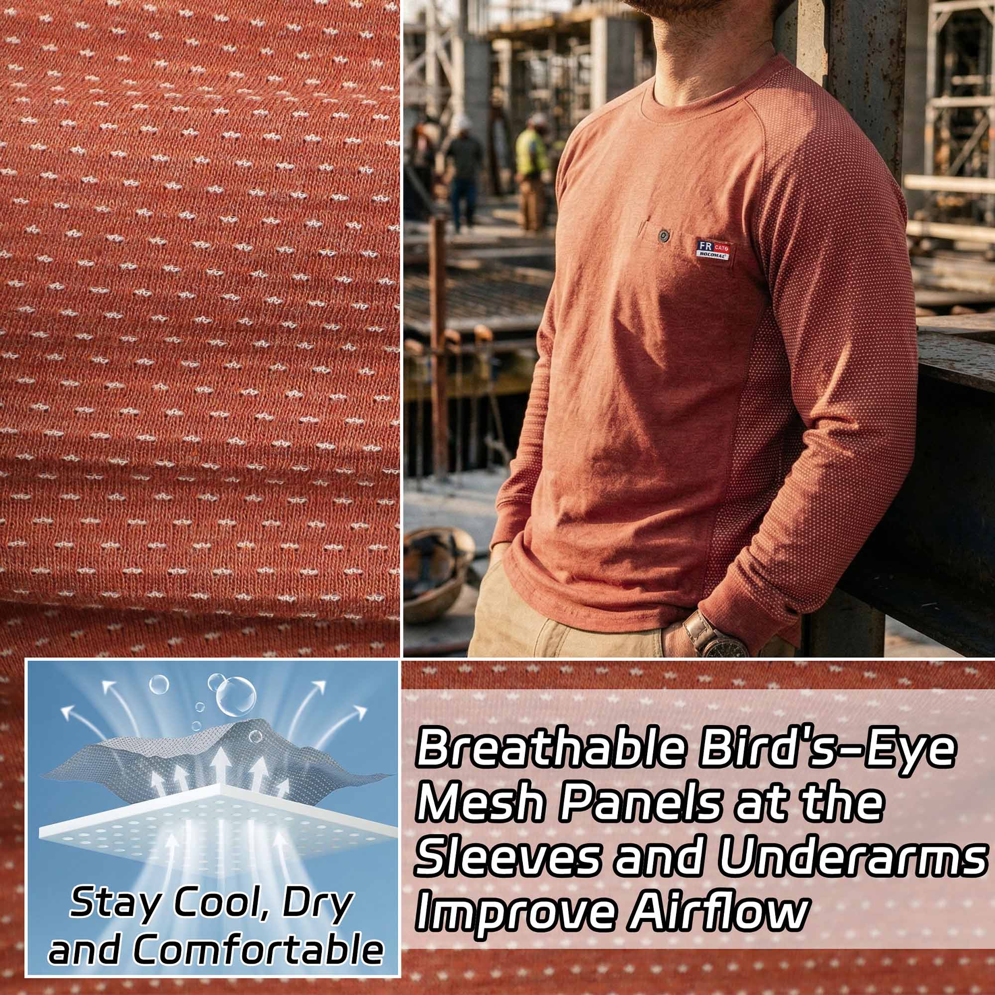 6OZ Breathable Vented Mesh (Sleeve and Underarm) FR T-Shirt- 4435