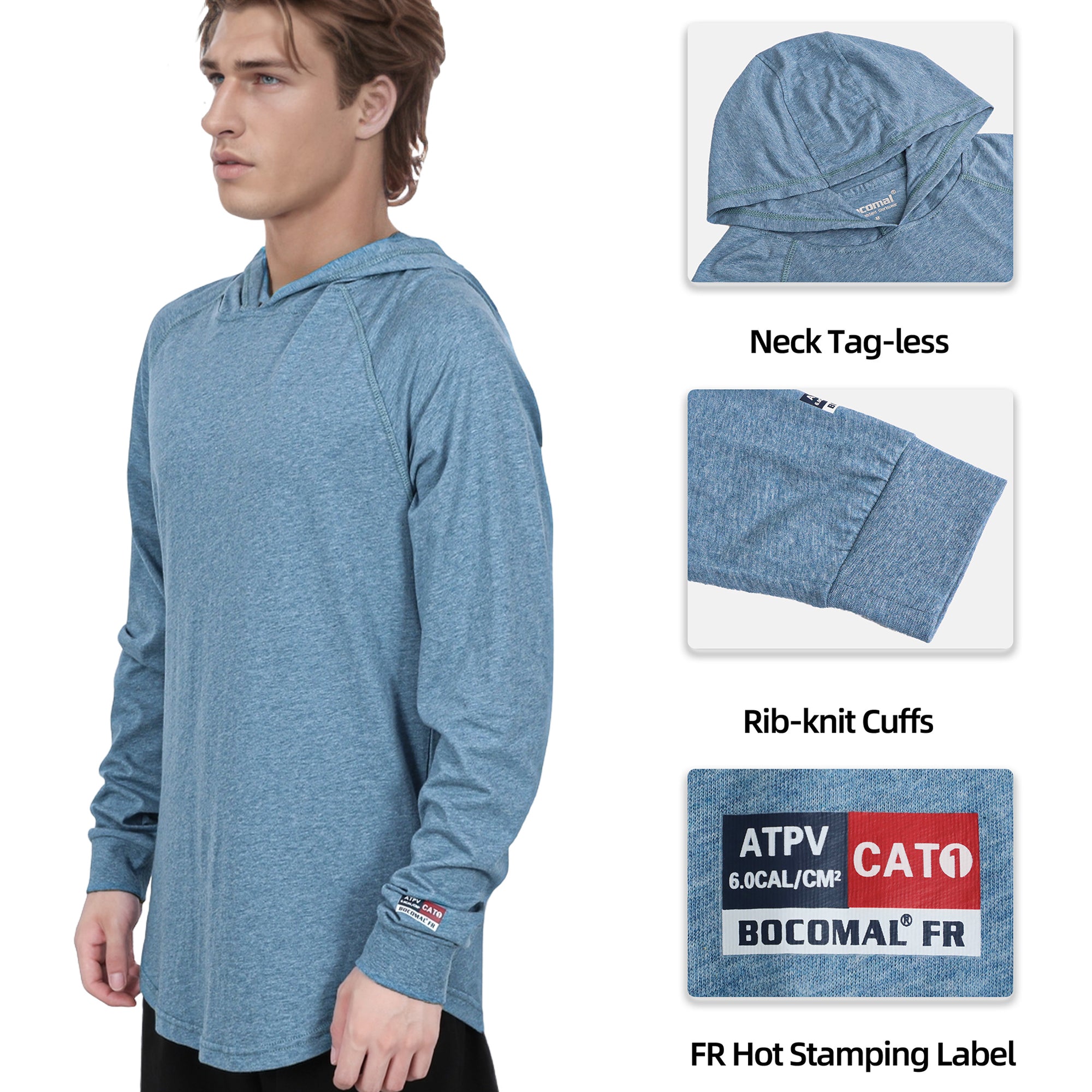 4.5OZ EX Lightweight Heather Series Flame Resistant NFPA2112 CAT1 Work Shirt Baselayer-6317