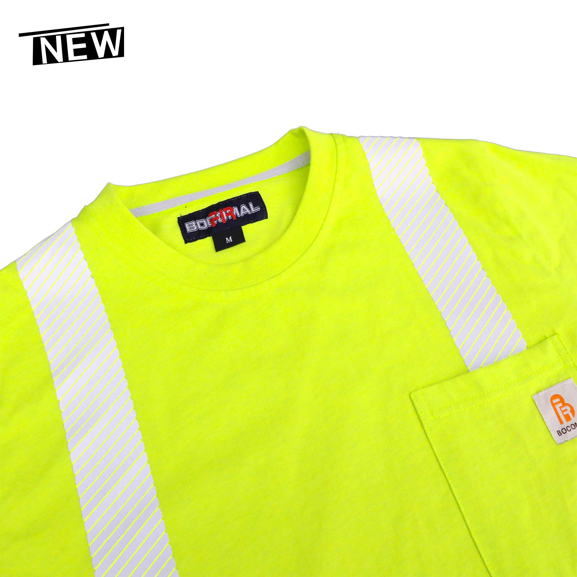 6oz Hi Vis Short Sleeve Flame Resistant Shirt Yellow Men's Safety Shirts-0524S