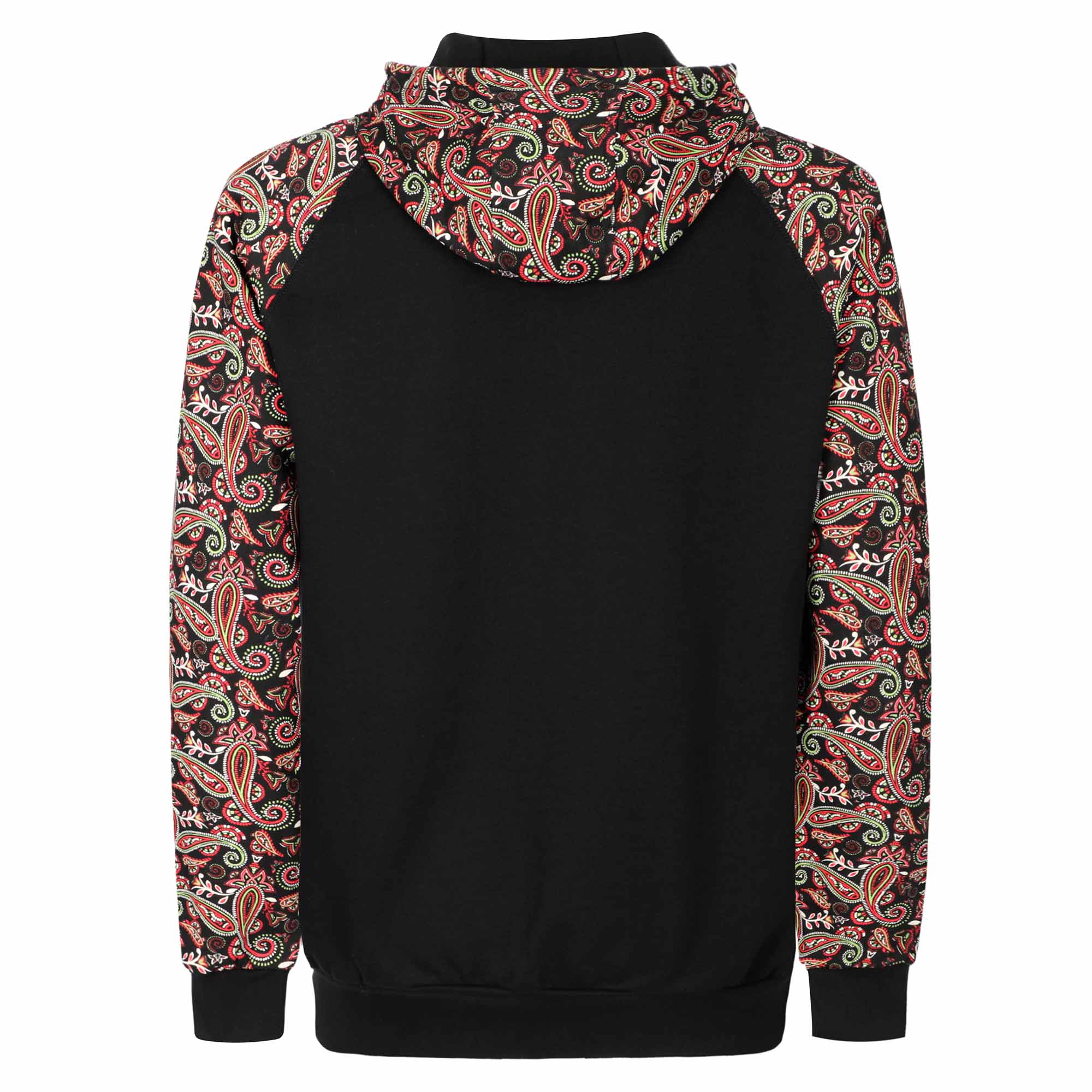 10.5oz Cotton Fleece Paisley Printed Zipper Front Flame Resistant Hooded Sweatshirts -9909P
